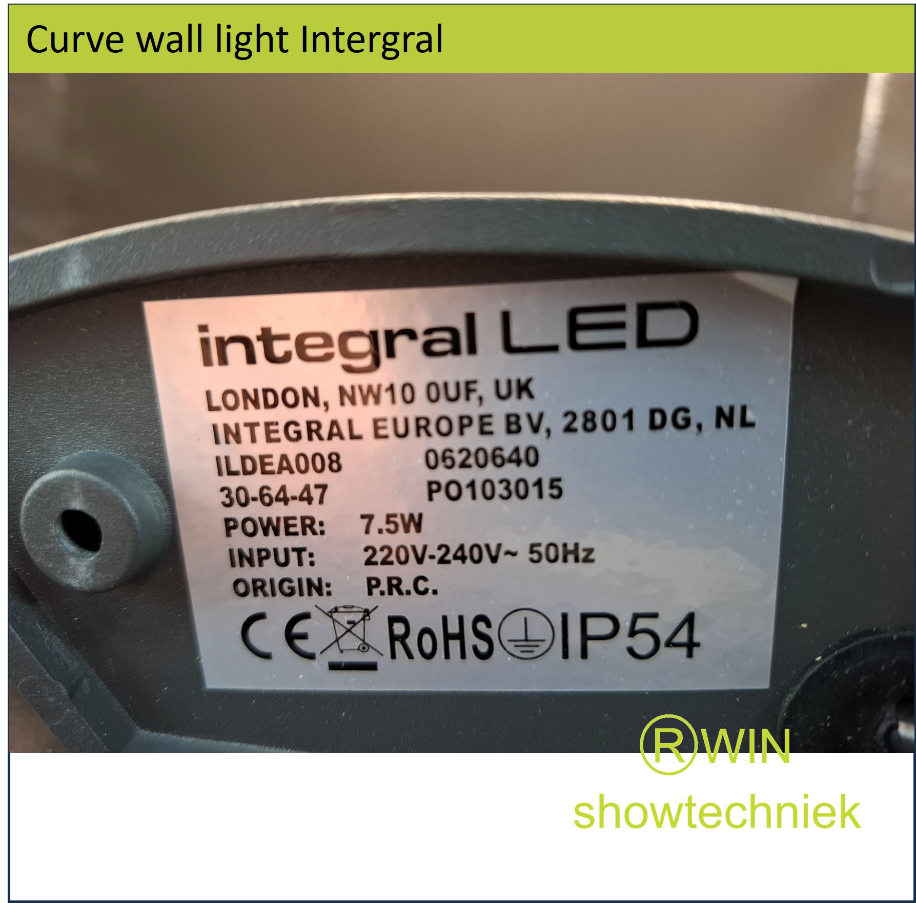  Integral Curve - outdoor wandlamp 7.5W 3000K 360lm IP54