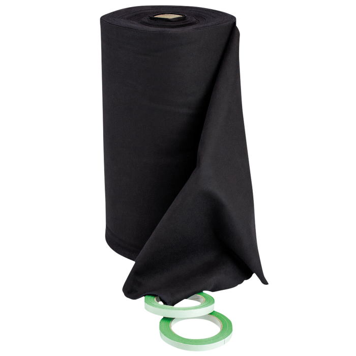 Deko Molton 160 g/m² Rol Zwart – 0,4 x 30 m Podiumrok