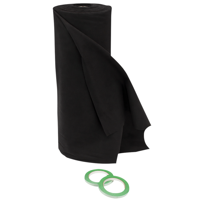 Deko Molton 160 g/m² Rol Zwart – 0,6 x 30 m Podiumrok 