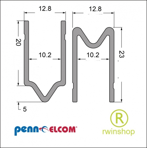 Zwart Dekselprofiel Sluitprofiel 10mm ( male en female ) EG-0521S 1meter