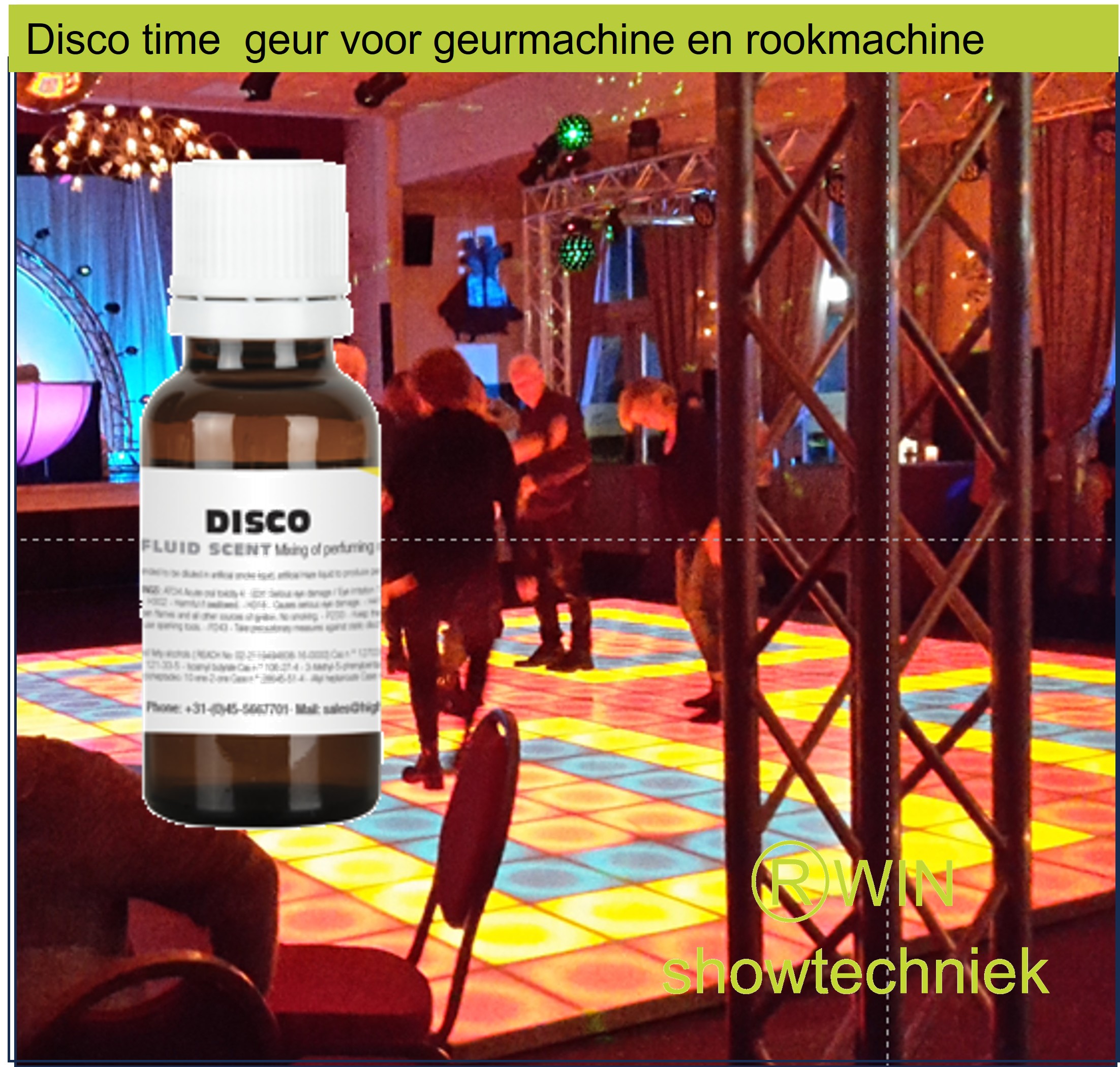 Rookmachine Geur Disco mengen met 5 liter rookvloeistof.