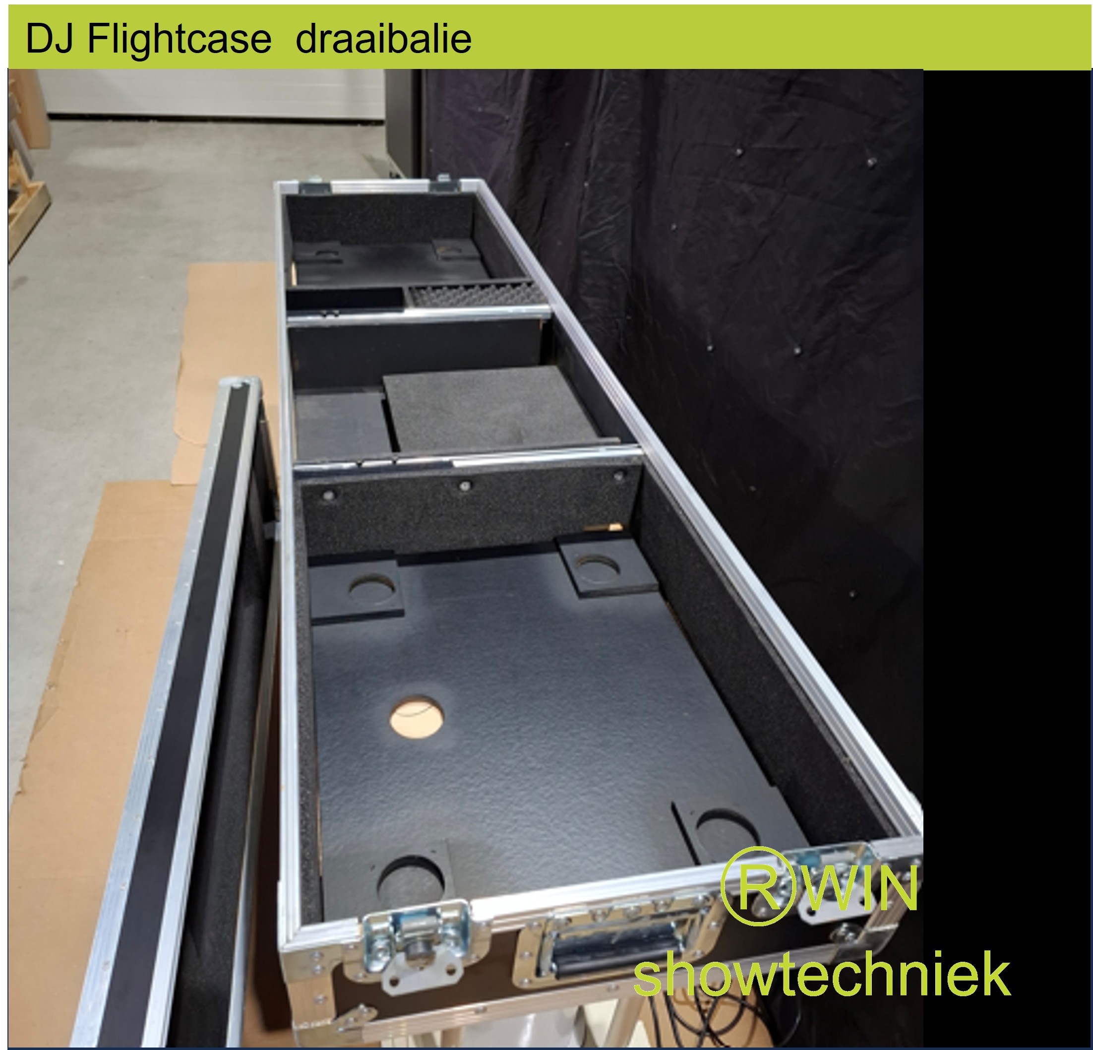DJ Flightcase draaibalie met deksel 