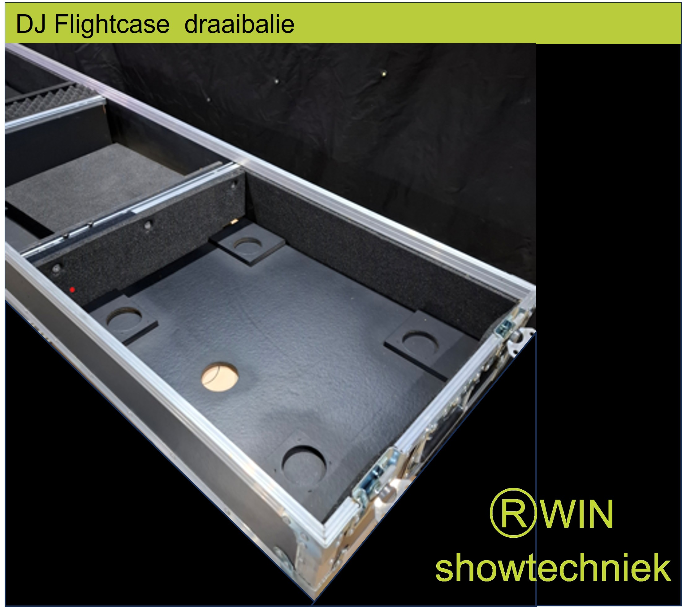 DJ Flightcase draaibalie met deksel 