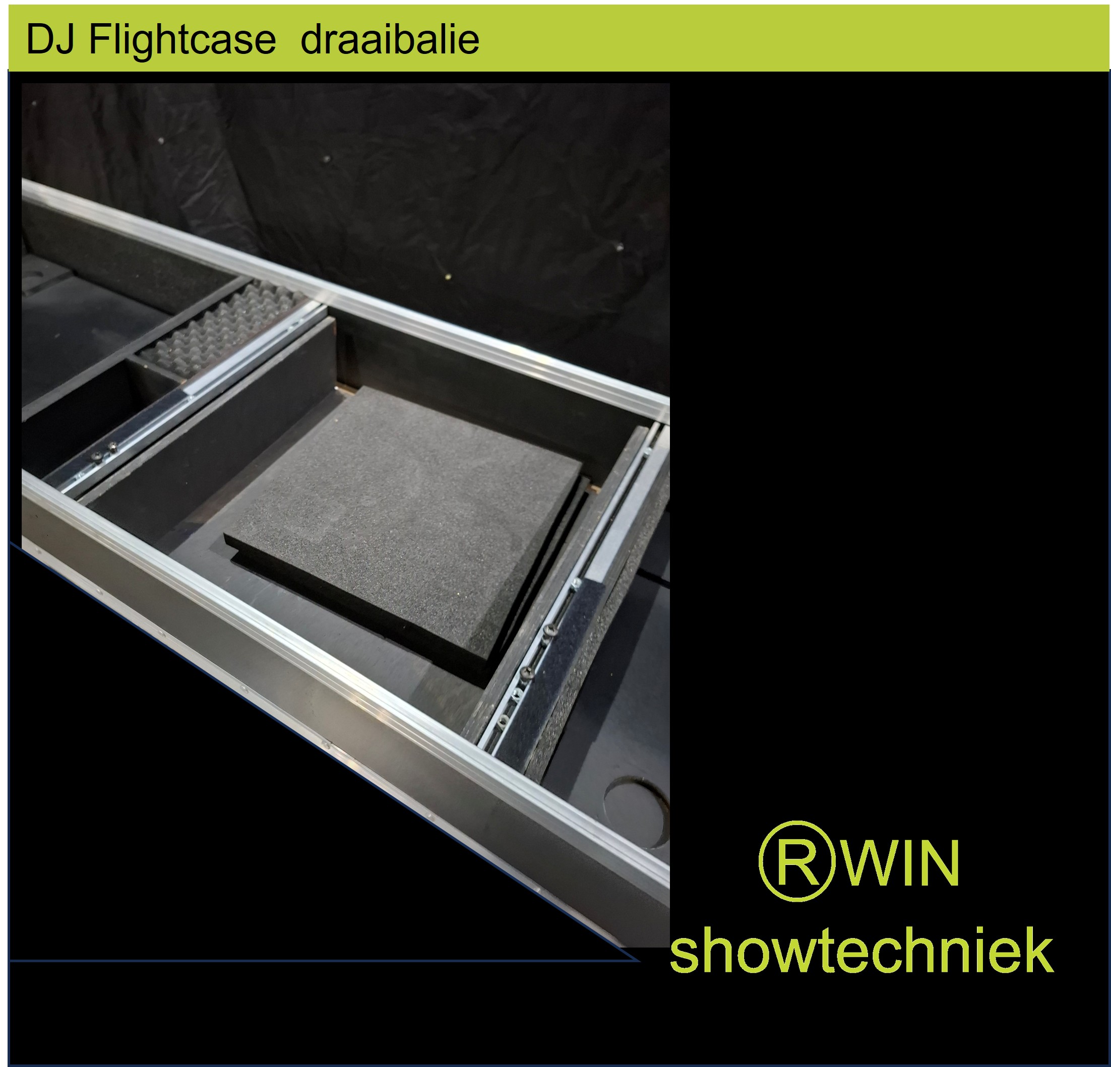 DJ Flightcase draaibalie met deksel 