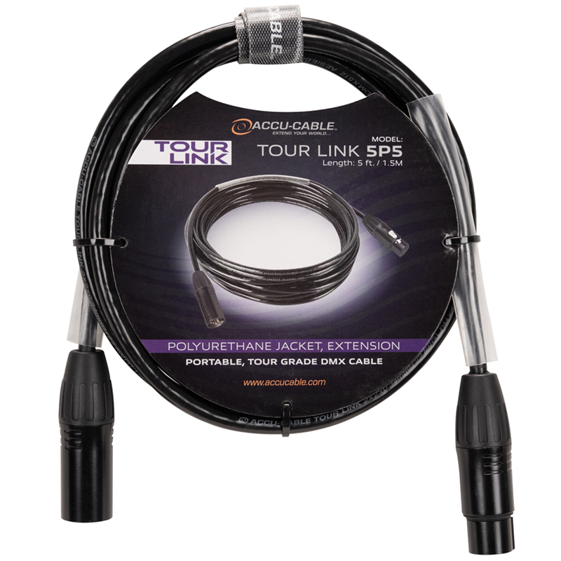Tour Link 5 polen DMX 1.5 meter kabel