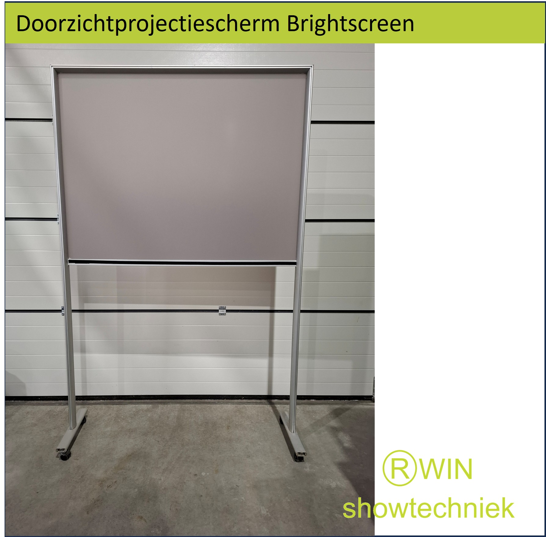 Projectiescherm doorzicht met trolley