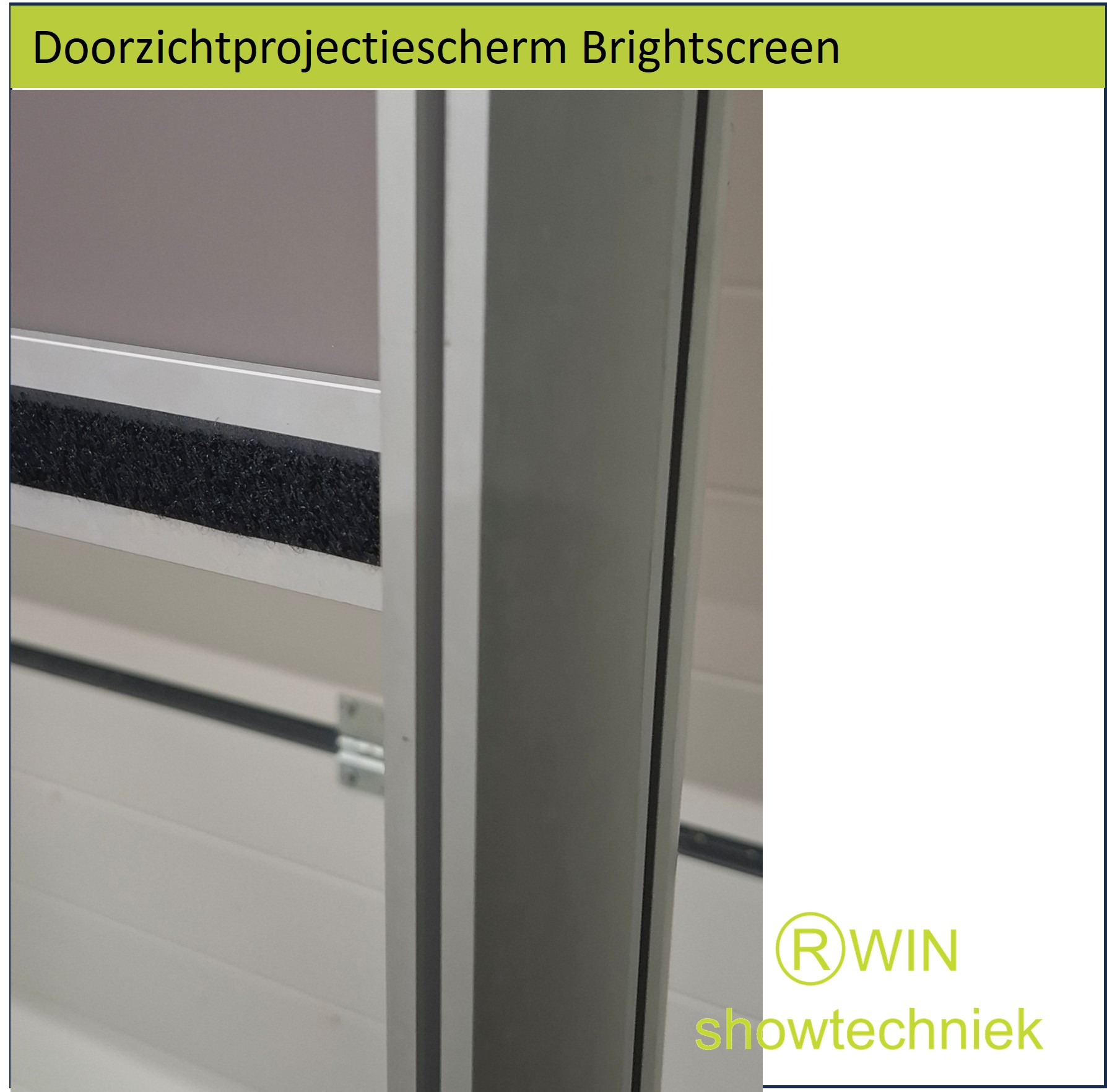 Projectiescherm doorzicht met trolley