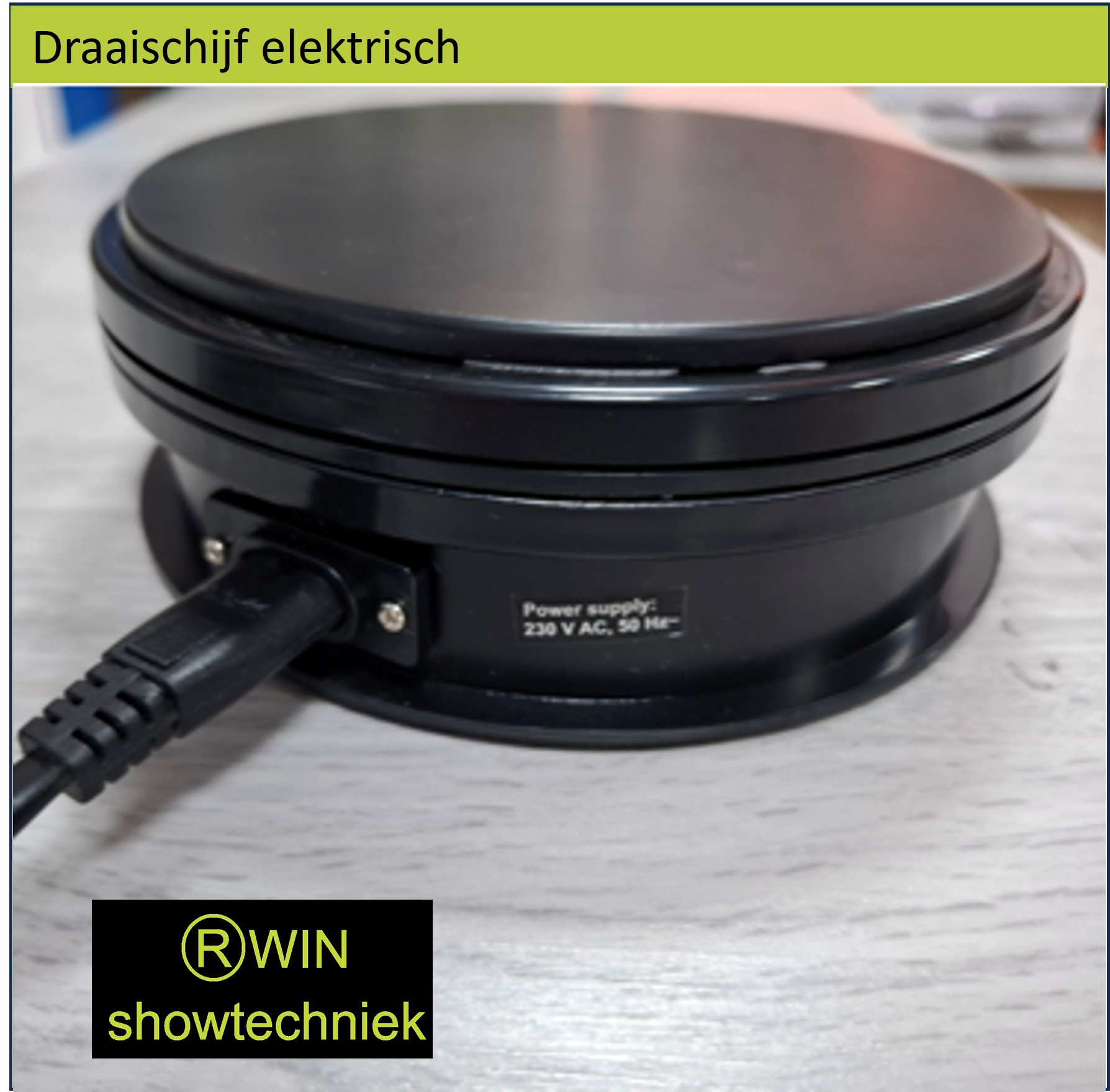 Draaitableau Draaischijf elektrisch 15 cm tot 5 kg zwart