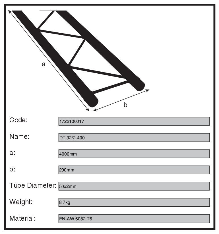 Laddertruss 4 meter DT 32/2-400 