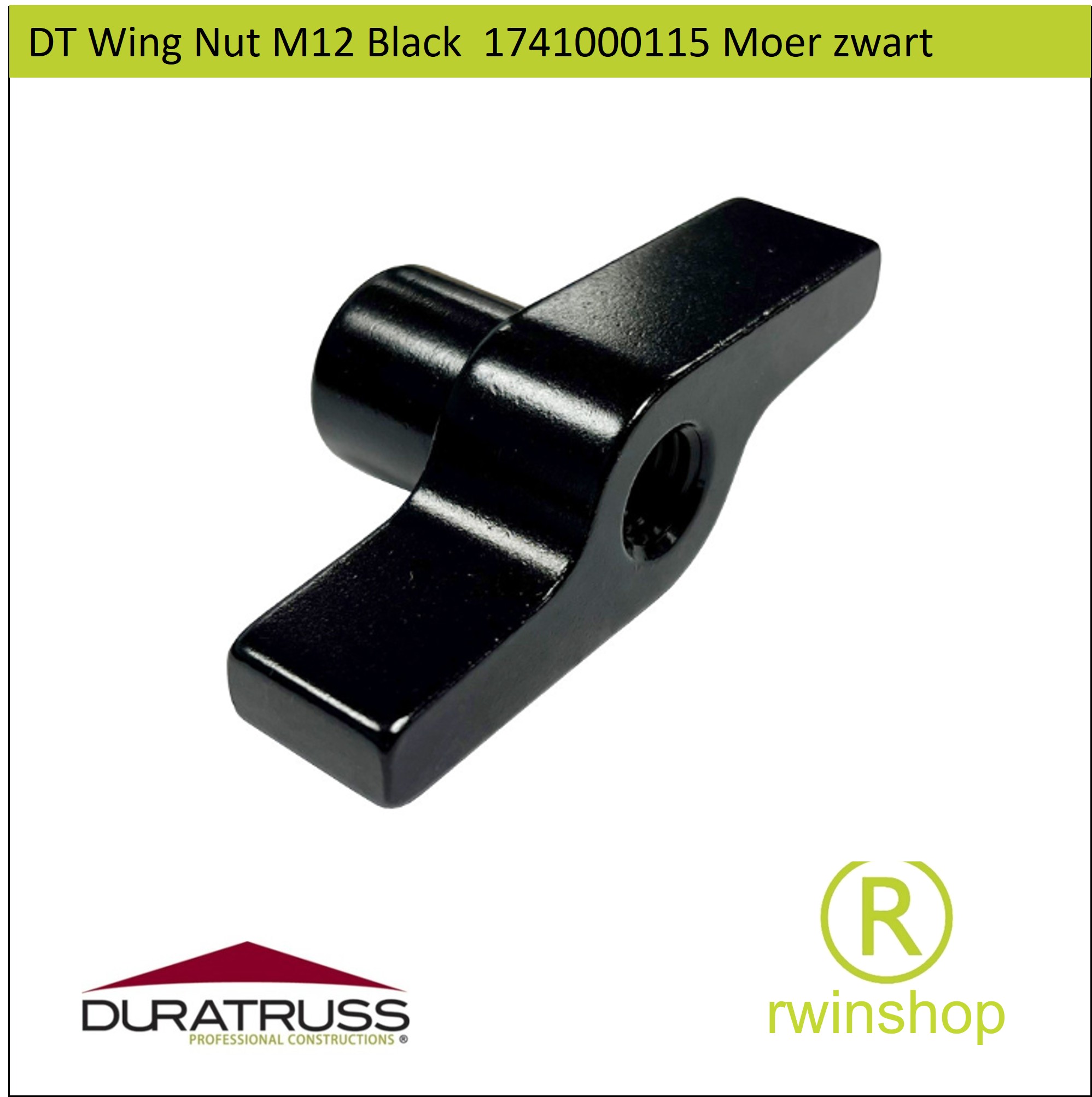 DT Wing Nut M12 Black - DT Wing Nut M12 Black