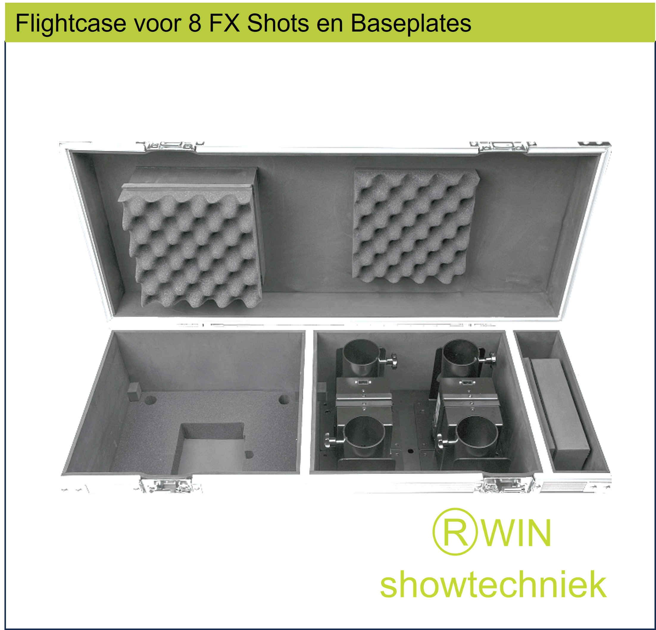 Case for 8x FX Shot & 4x Base Plate Flightcase Handige All in One 