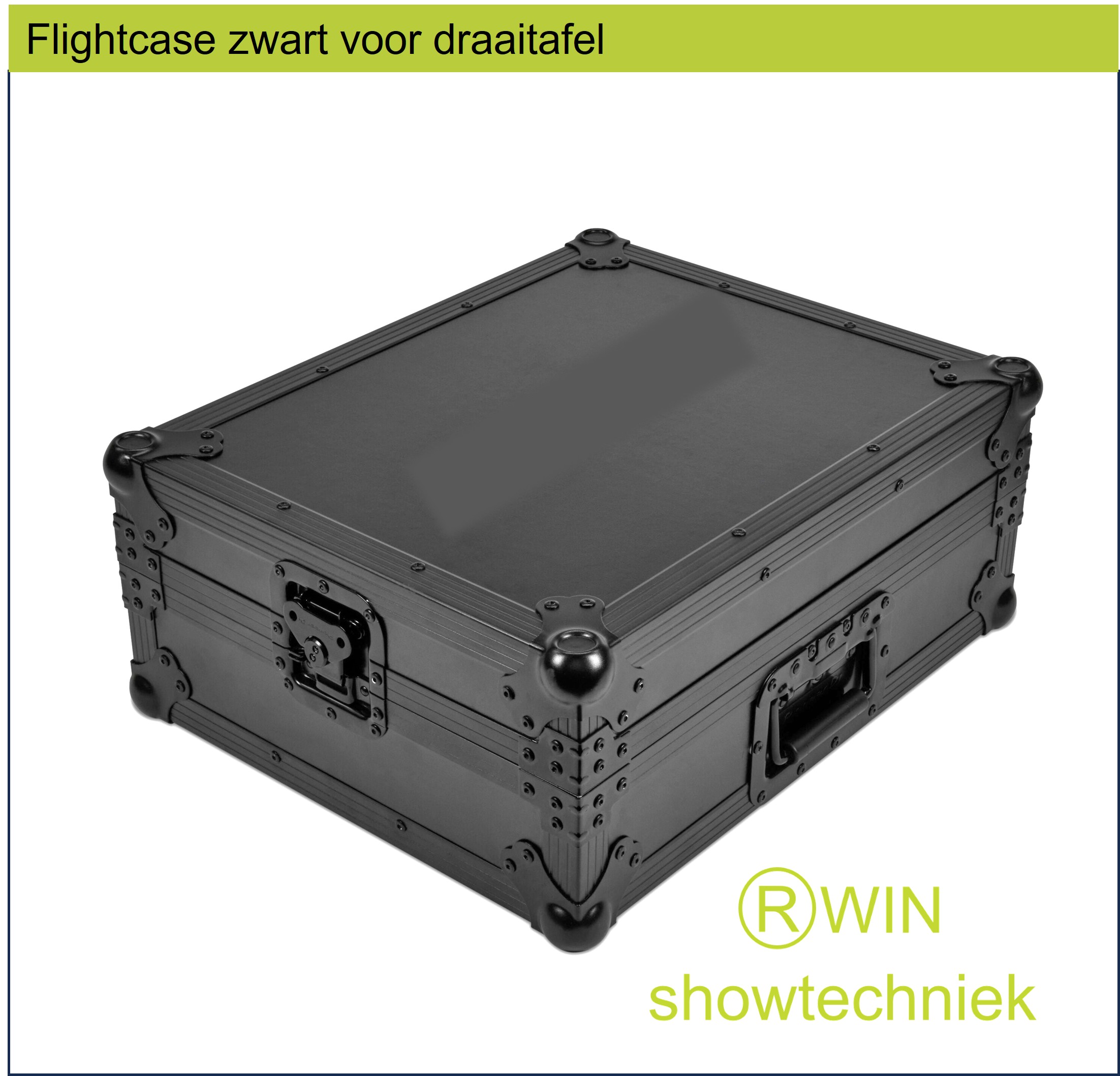 Flightcase zwart voor Draaitafel  
