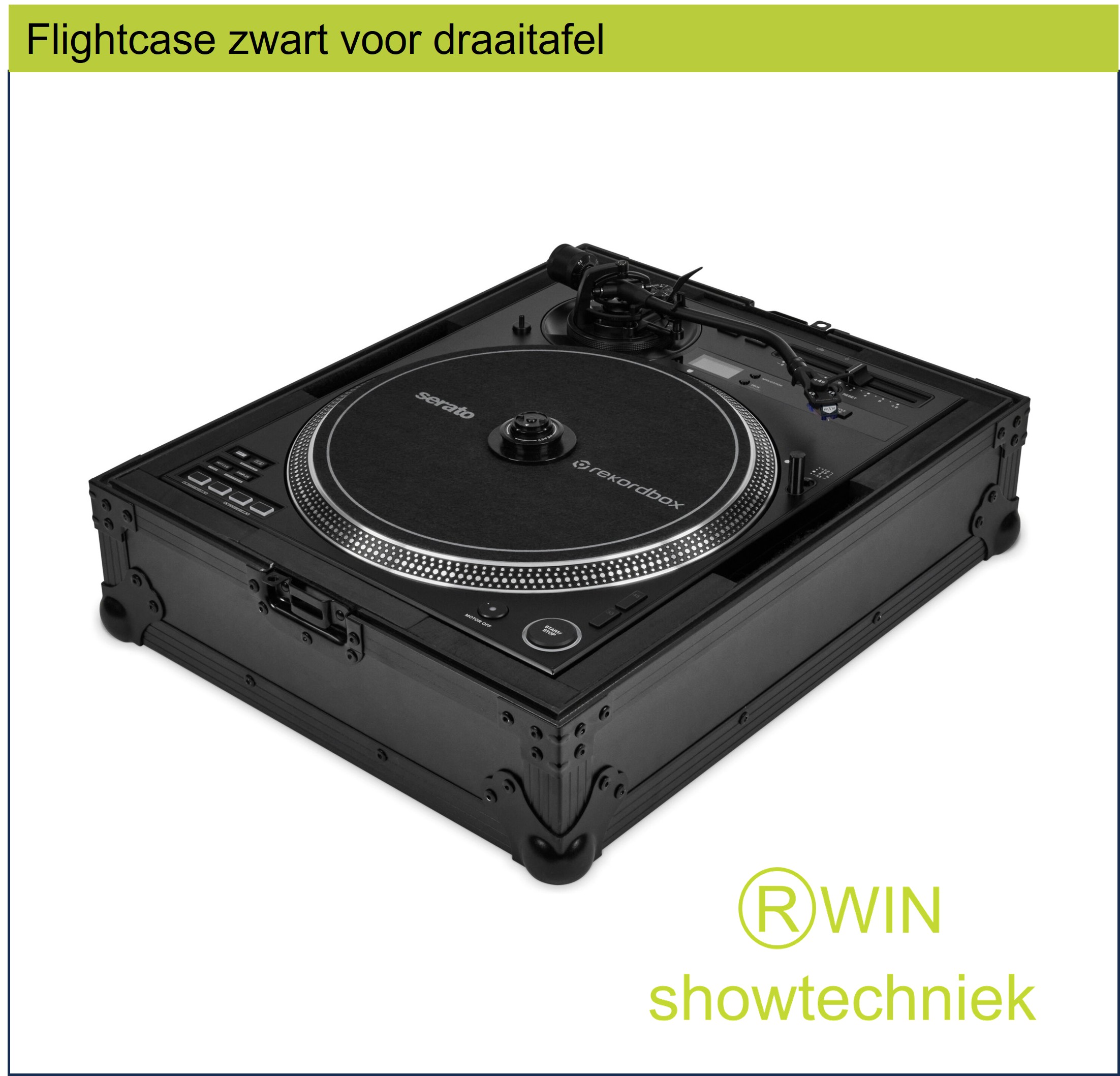 Flightcase zwart voor Draaitafel  