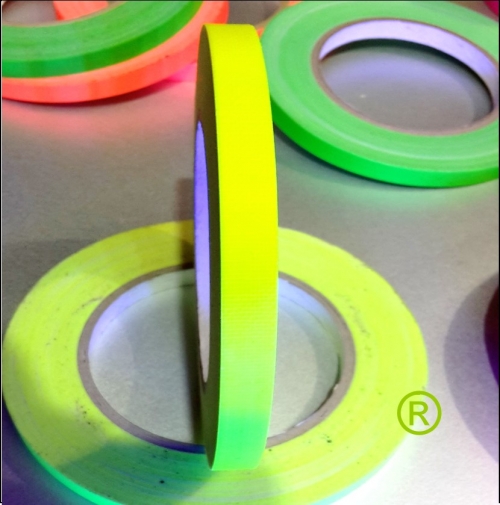 Fluor tape geel 1 cm breed 25 meter lang
