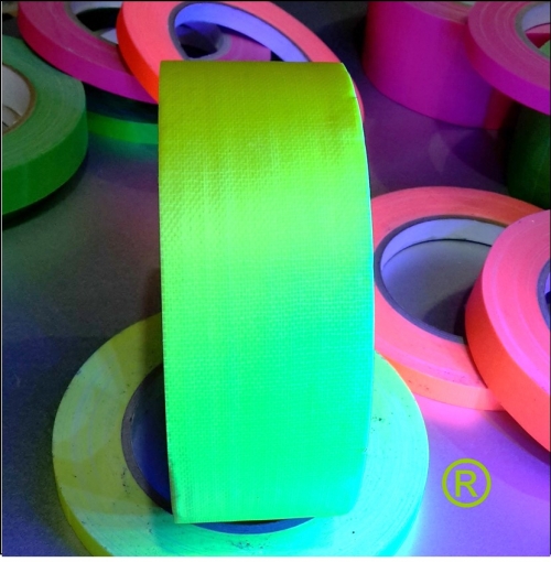 Fluor tape geel 5 cm breed 25 meter lang