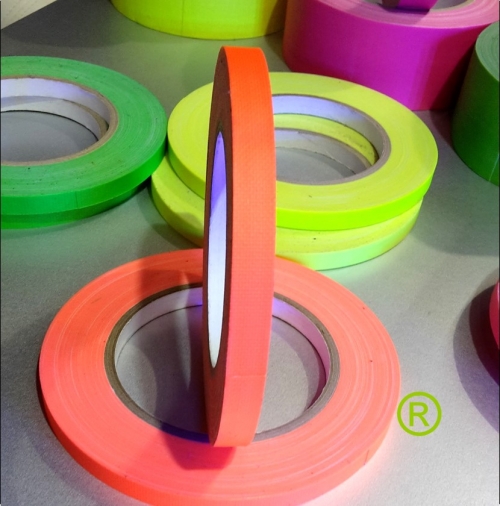Fluor tape oranje 1 cm breed 25 meter lang