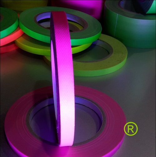 Fluor tape roze 1 cm breed 25 meter lang