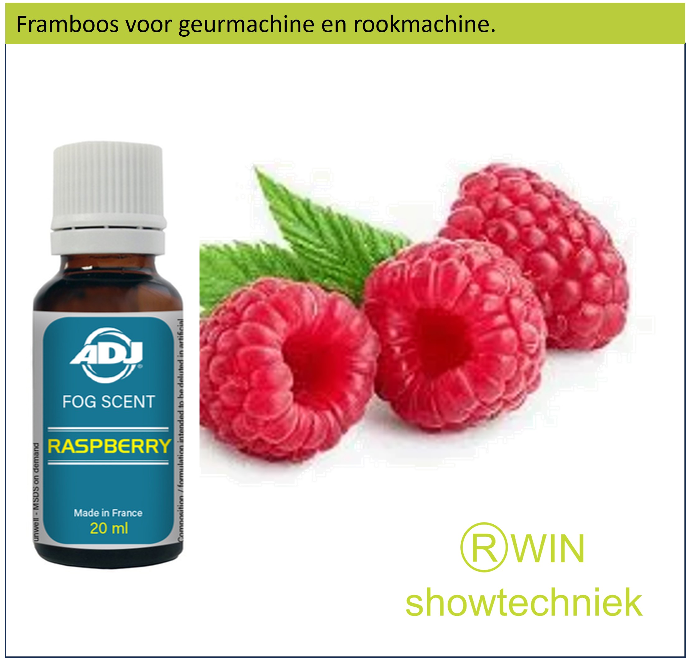 Rookmachine Geur Frambozen mengen met 5 liter rookvloeistof.