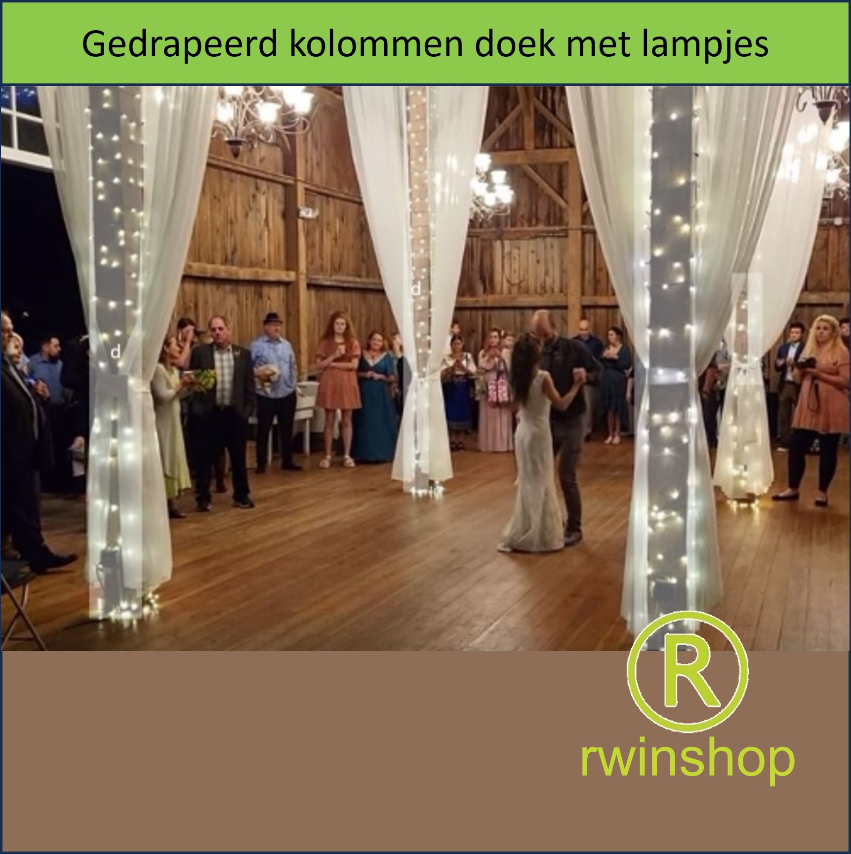 Dansvloerdecoratie: Gedrapeerde Vitragedoeken met Led-verlichting