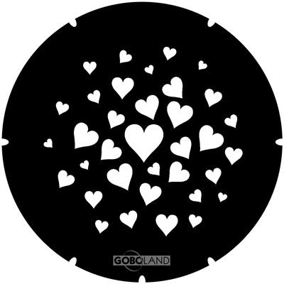 Harten Gobo B-Size (77093) – Romantische Lichtprojectie voor Bruiloften en Feesten