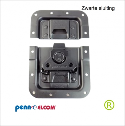 grote zwarte inbouw vlindersluiting met verzet en automatisch L944/537/10MOL3k10mm