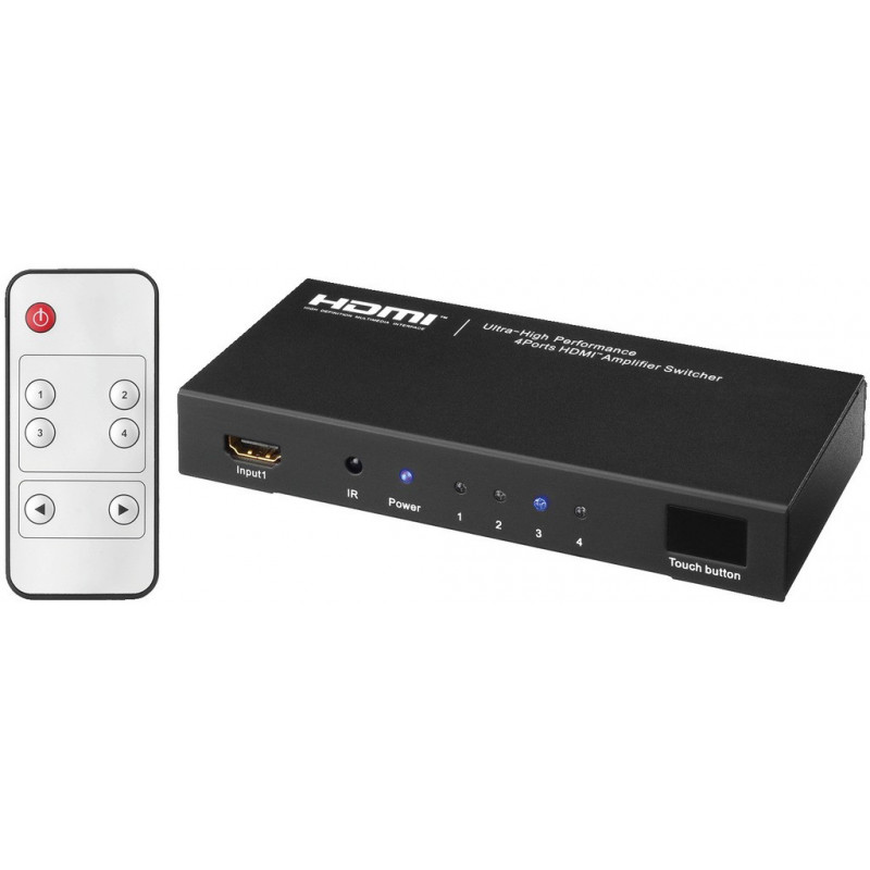 HDMS-4012 4-Weg HDMI Switcher met Afstandsbediening