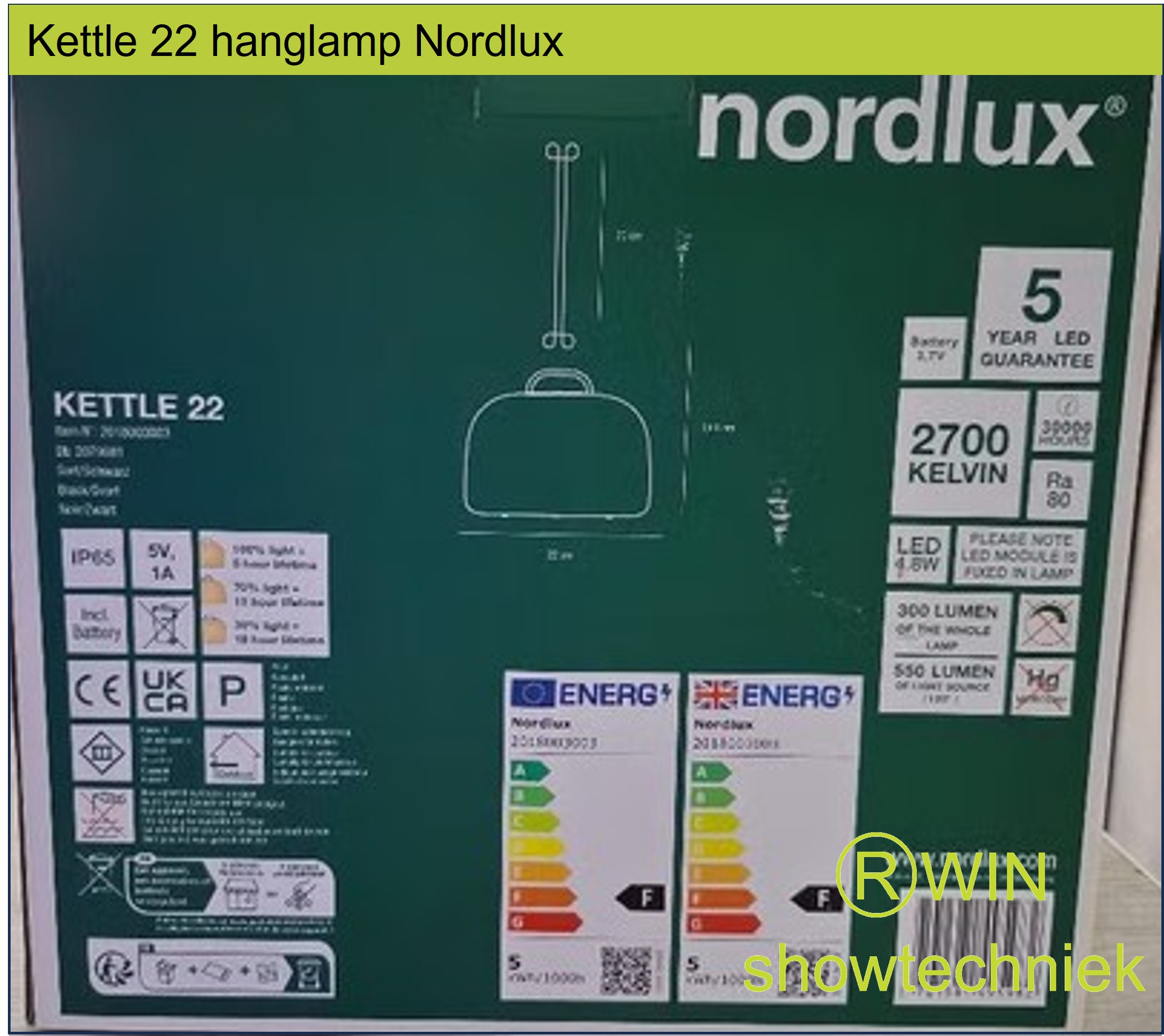 Nordlux Kettle Tafellamp Buiten - 22cm - LED Stepdim - 2700K - IP65 - Wit