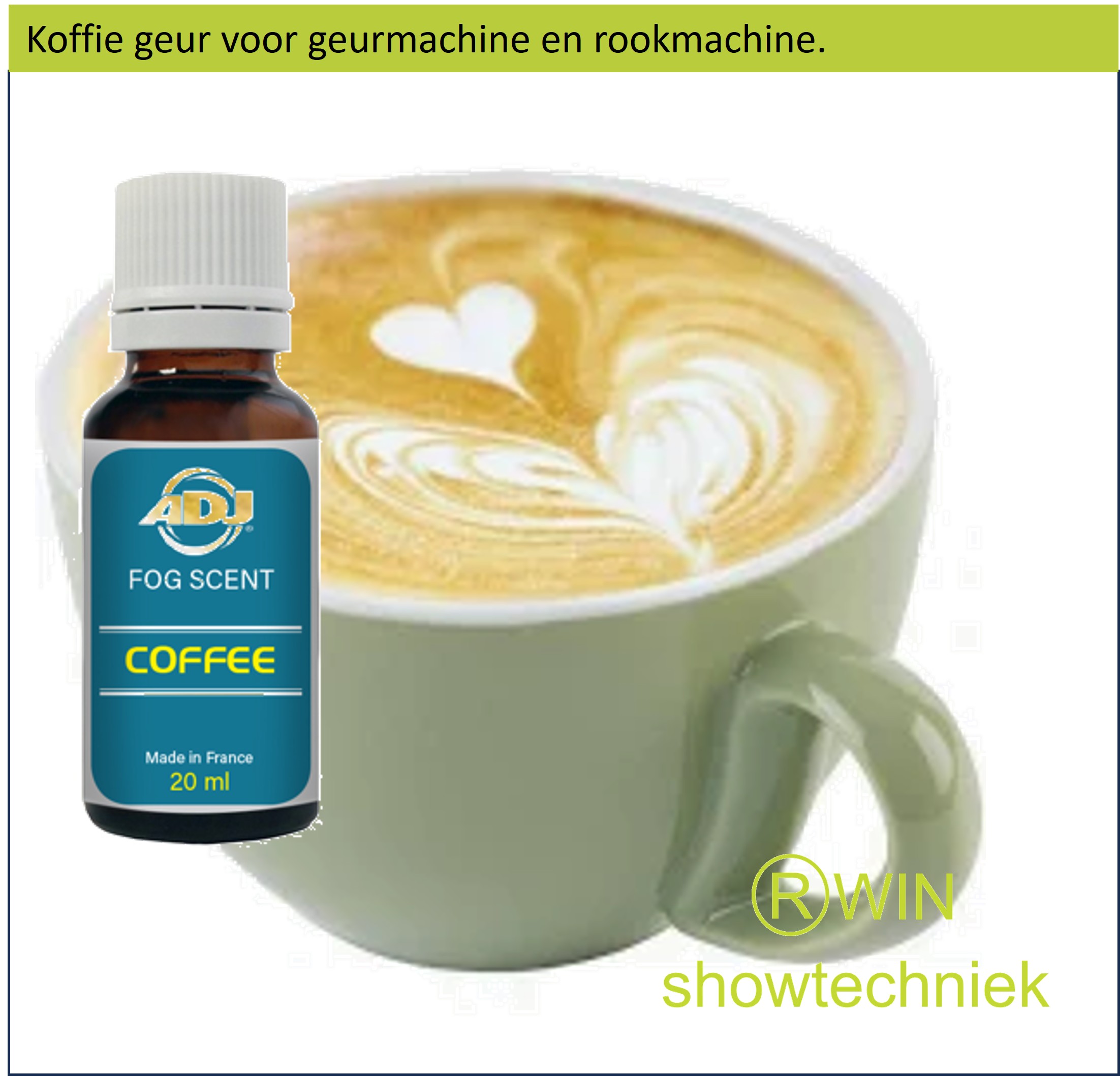 Rookmachine Geur Koffie  mengen met 5 liter rookvloeistof.