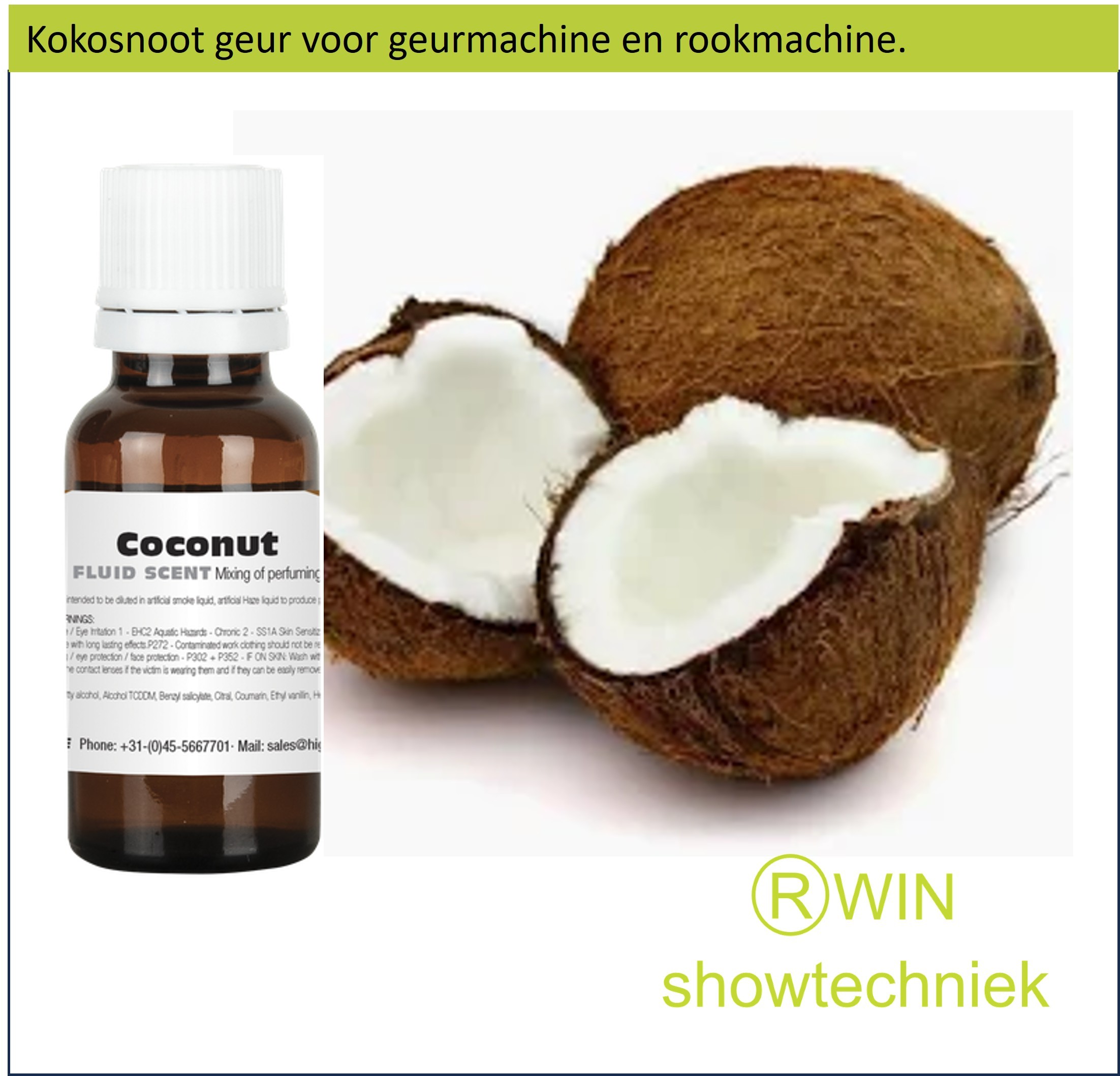 Rookmachine Geur Kokosnoot mengen met 5 liter rookvloeistof.