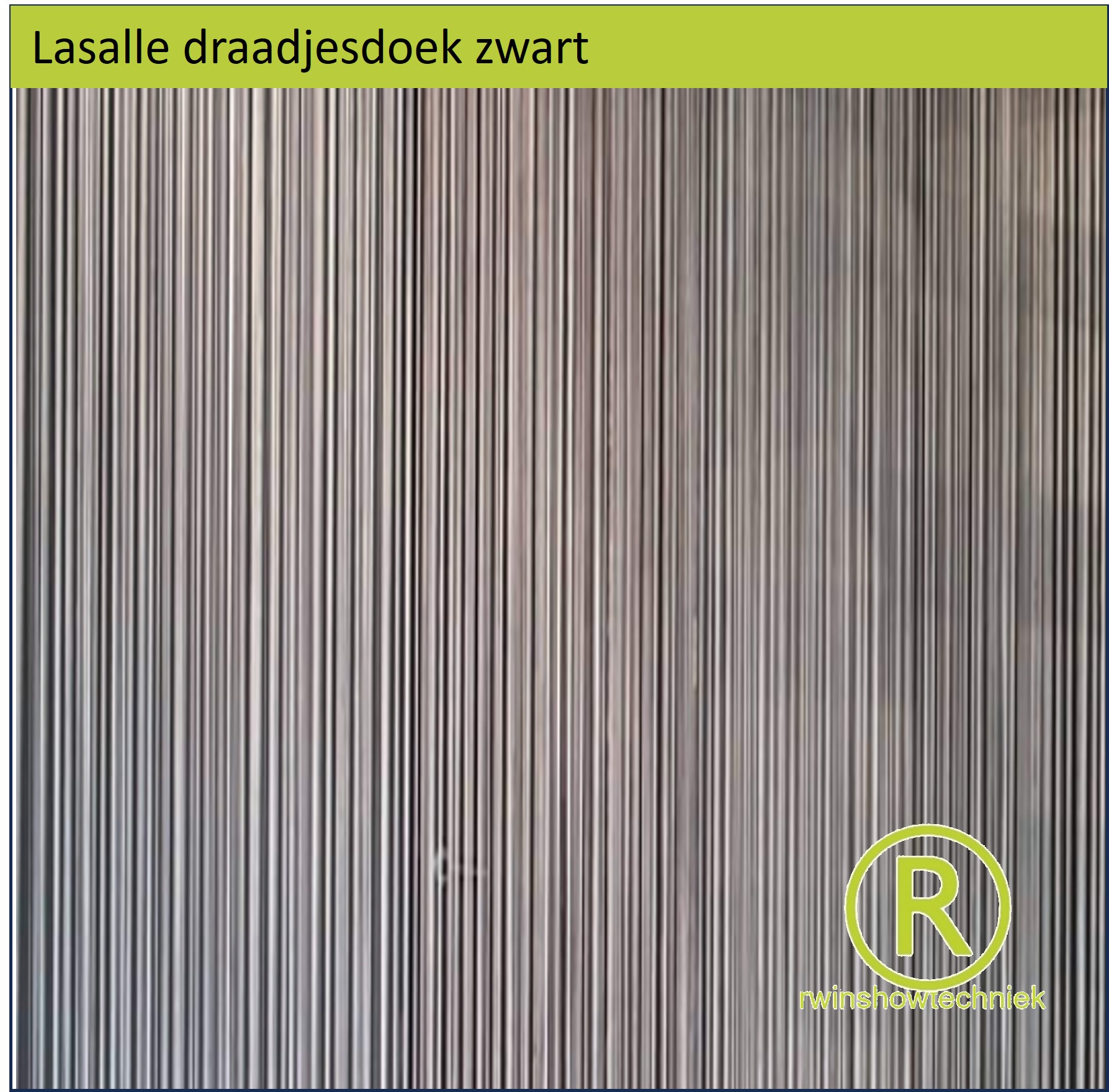 Lasallegordijn, Spaghettigordijn, Draadjesdoek 300 x 300 cm zwart