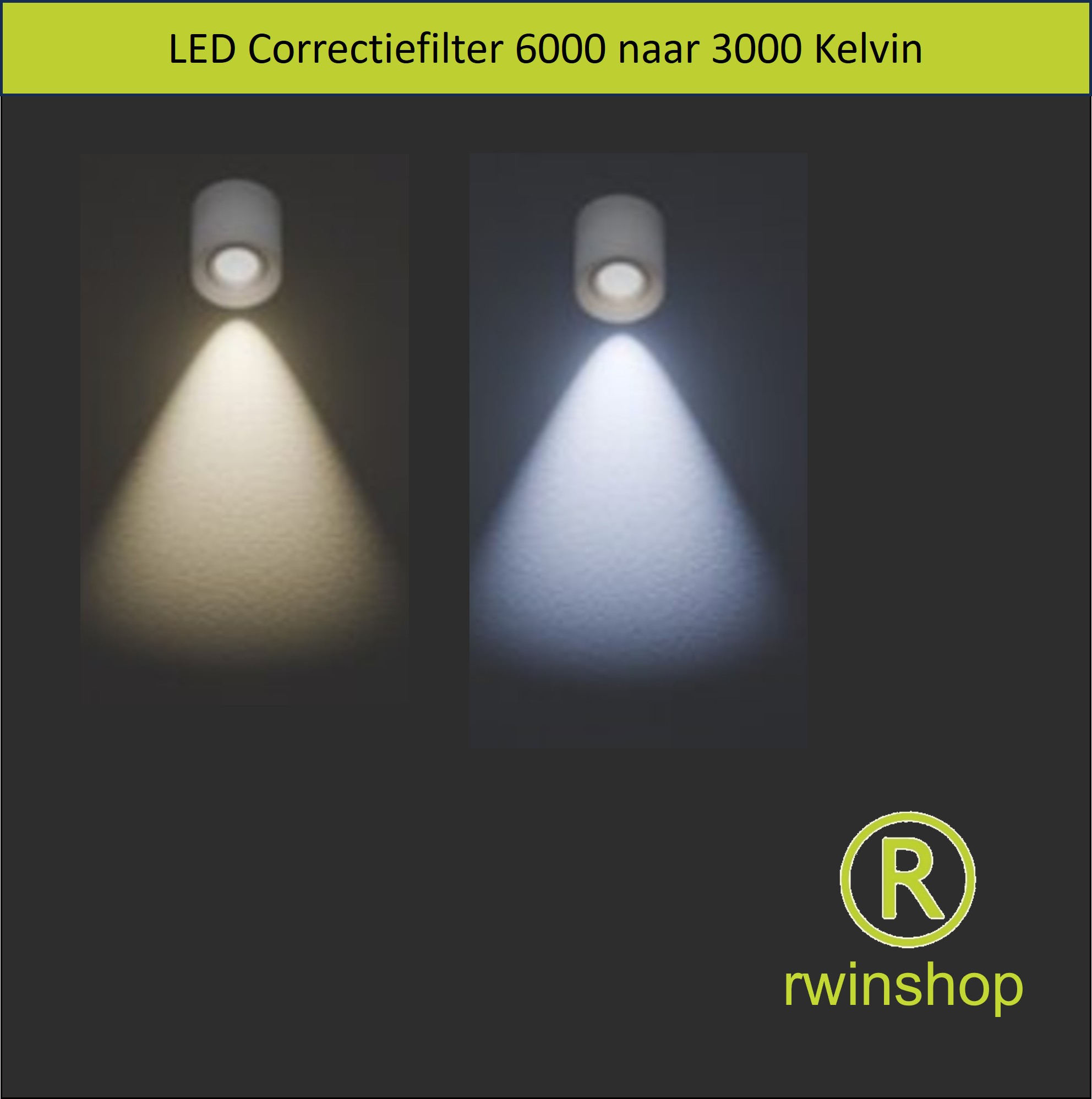 Led correctie filter 60 x 60 cm 6000 naar 3000 kelvin
