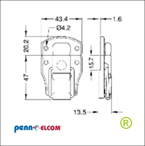 opbouwsluiting chrome L1650C/C-42c
