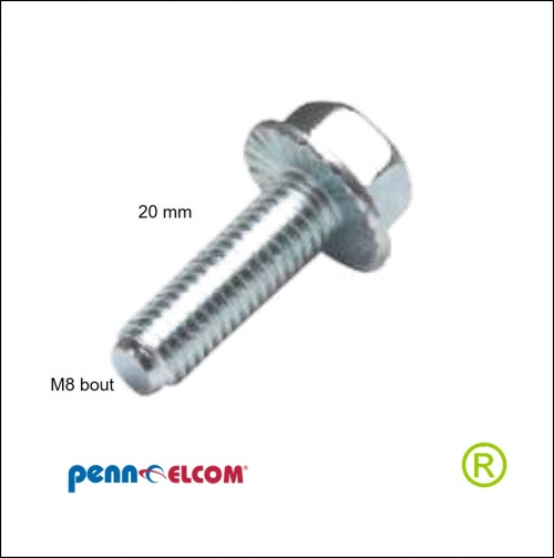 bout M8 kartelmoer 20mm SG-9516 per 16 stuks