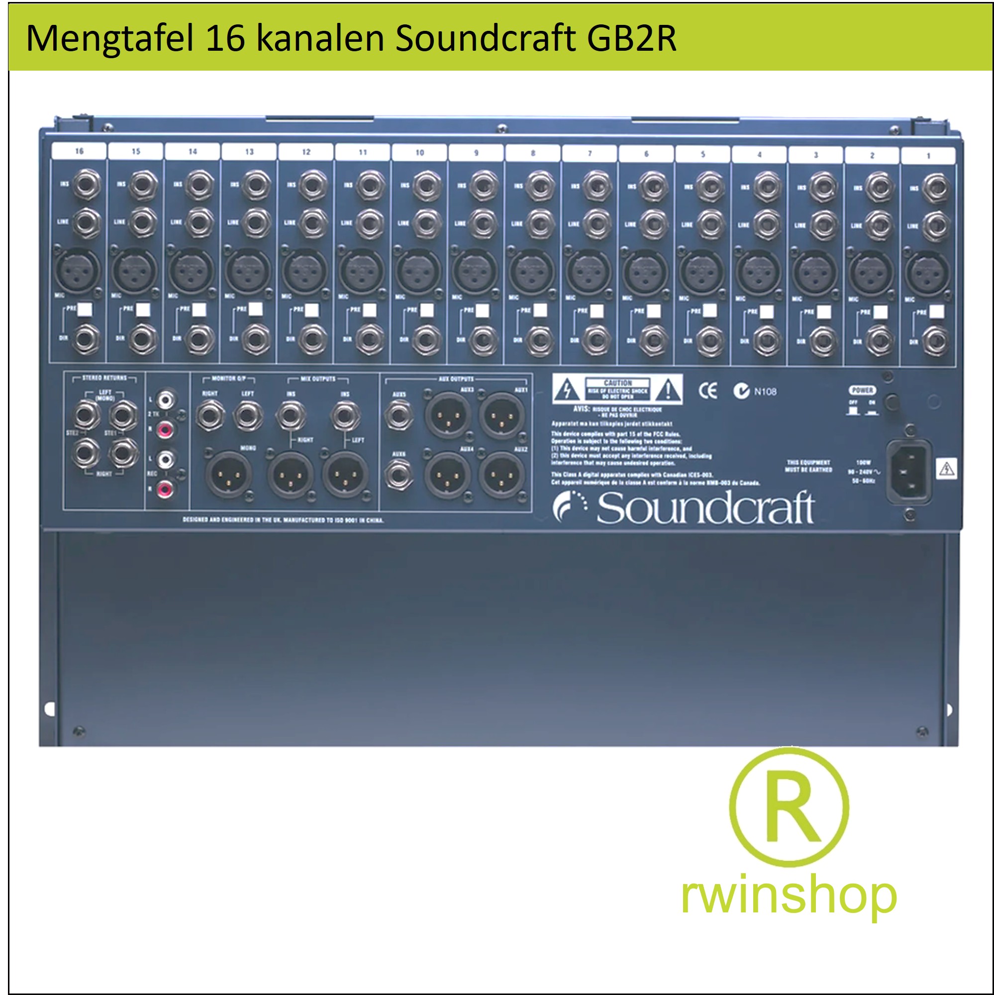 mengtafel 16 kanalen geluid GB2R Huren