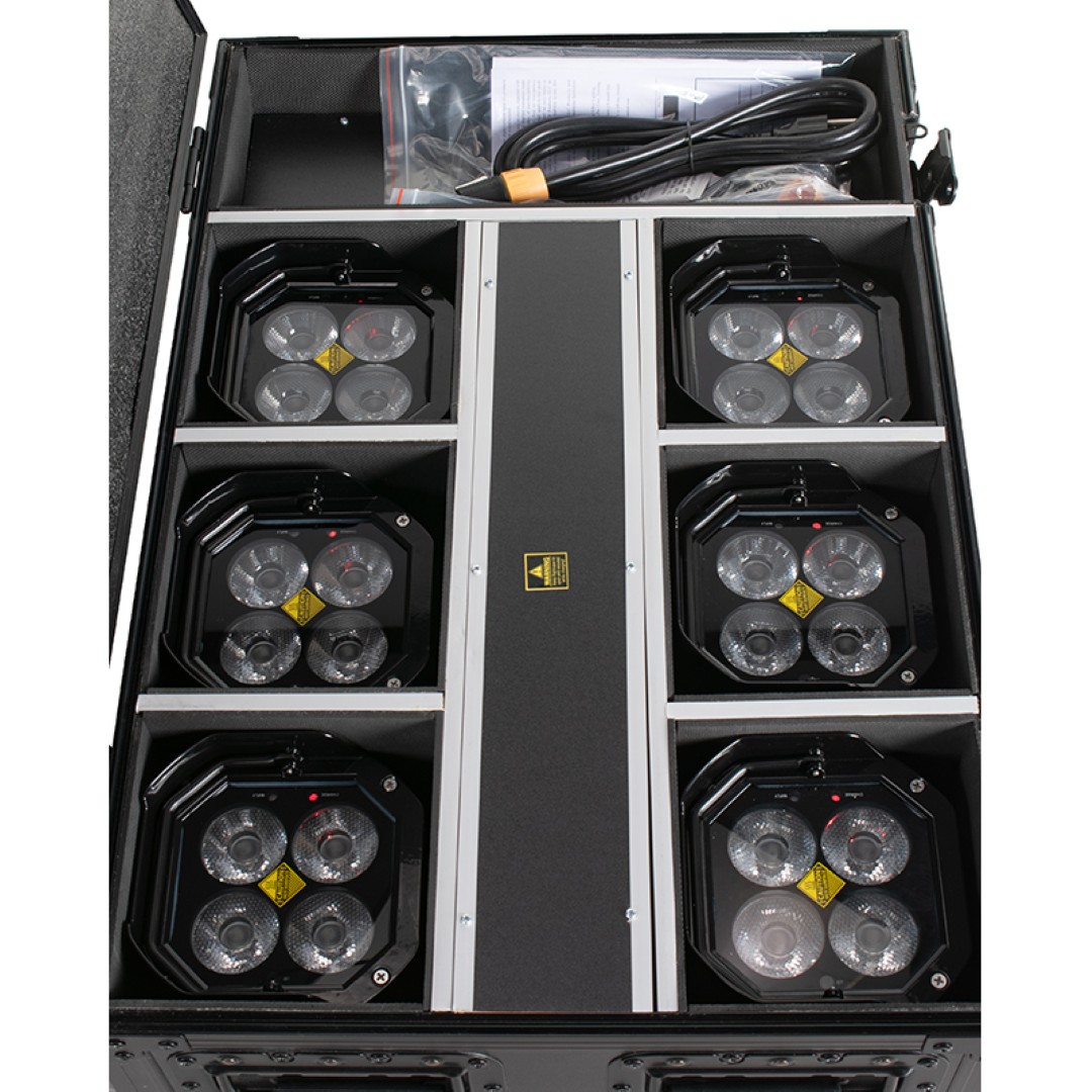 Mirage Q6 Pak Black – Professioneel Draadloos Uplighting Systeem