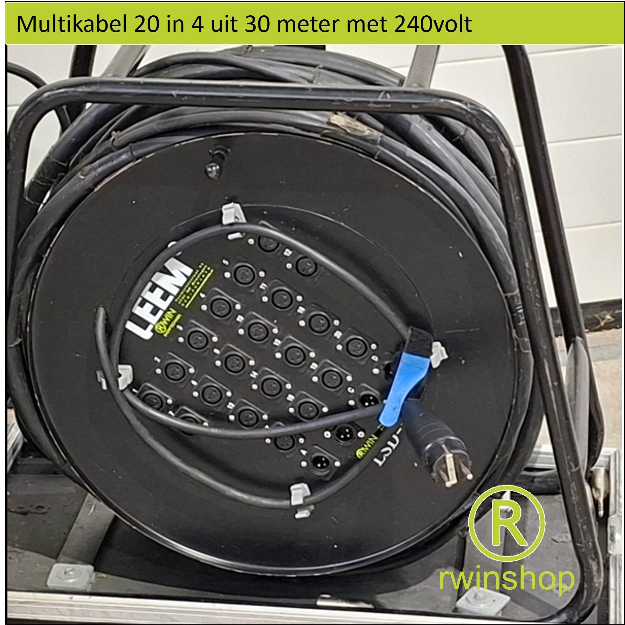 Multikabel 20in 4 uit + 240 volt kabel 30meter 