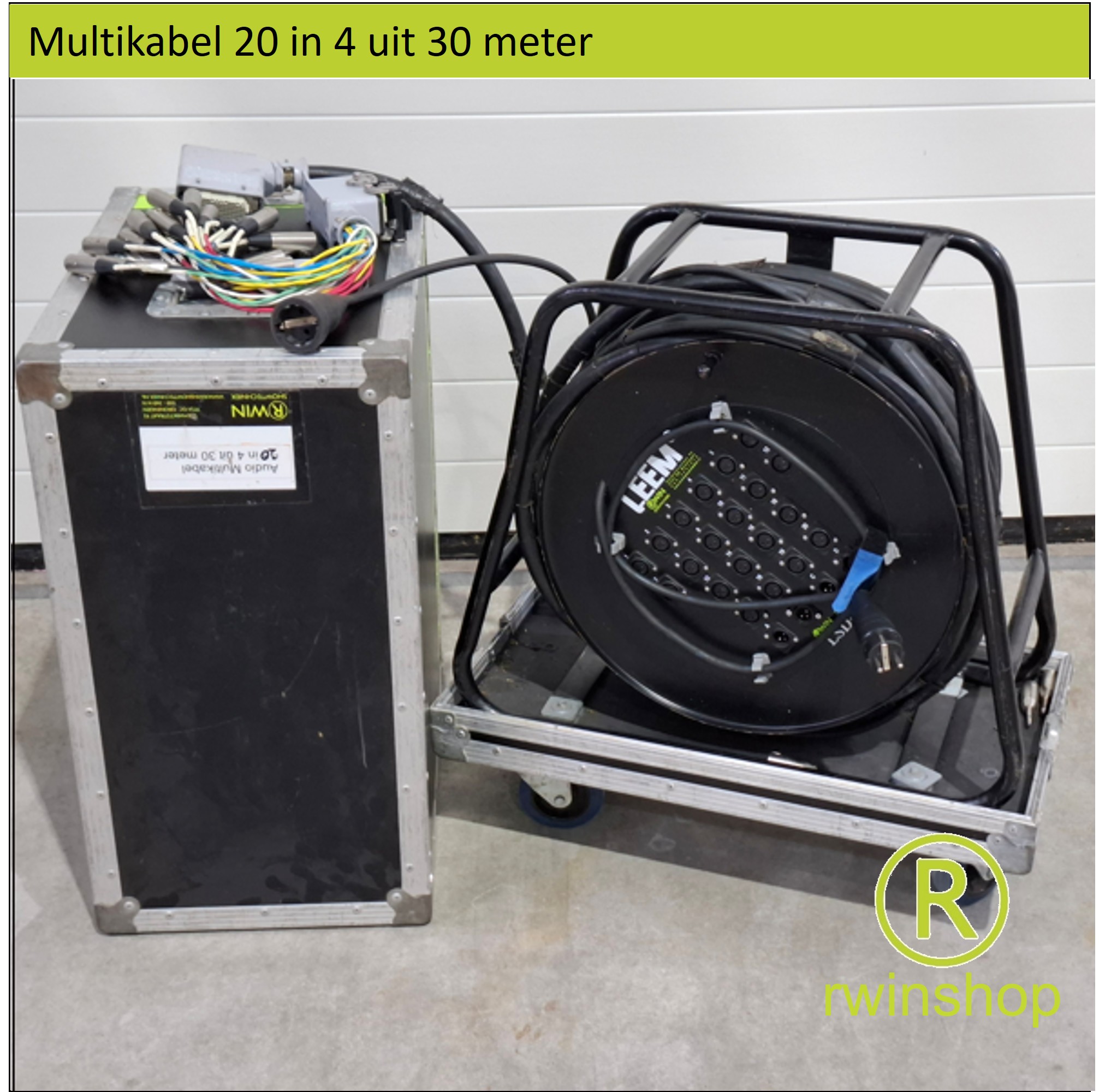 Multikabel 20in 4 uit + 240 volt kabel 30meter 
