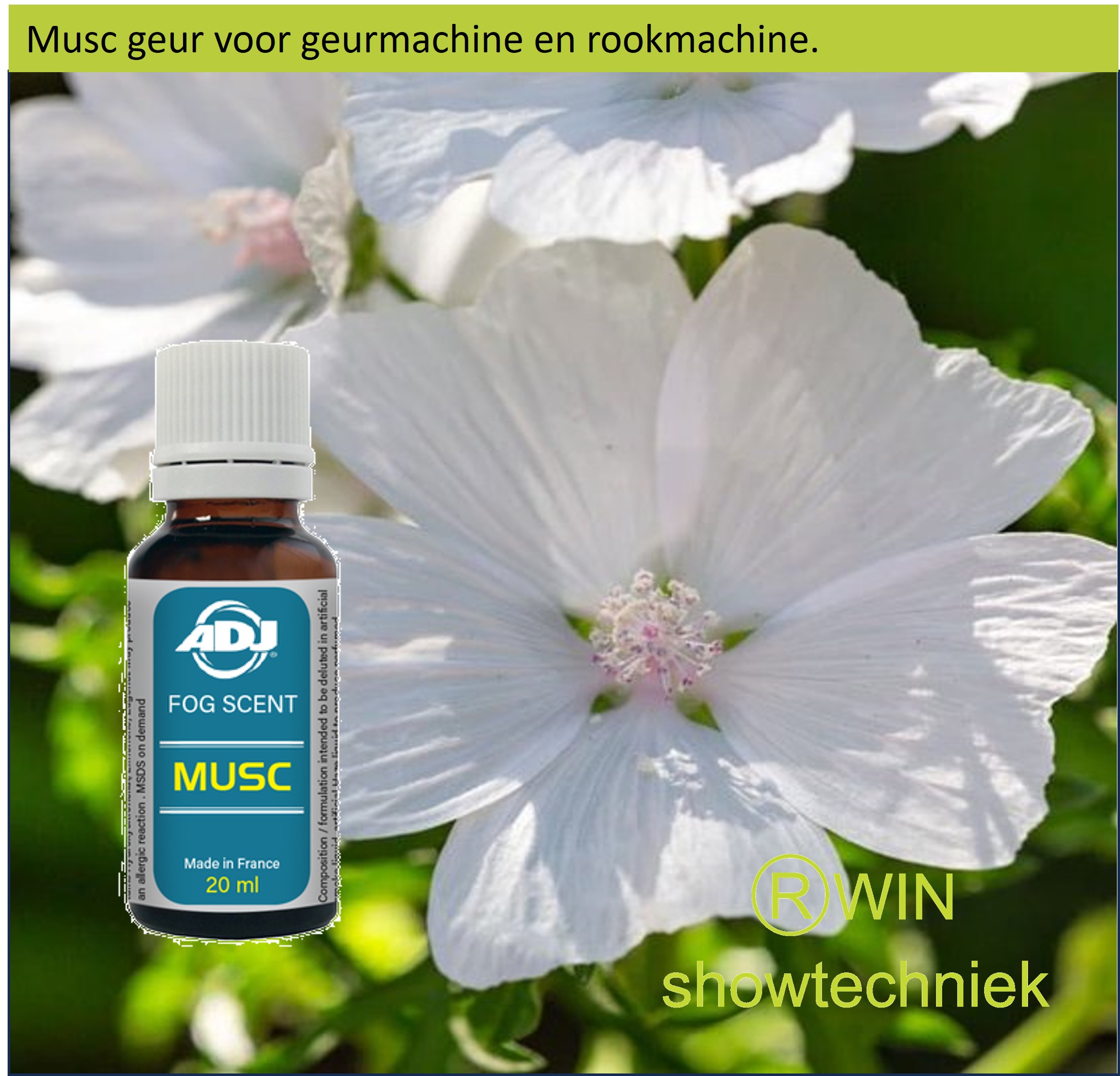 Rookmachine Geur Musk mengen met 5 liter rookvloeistof.
