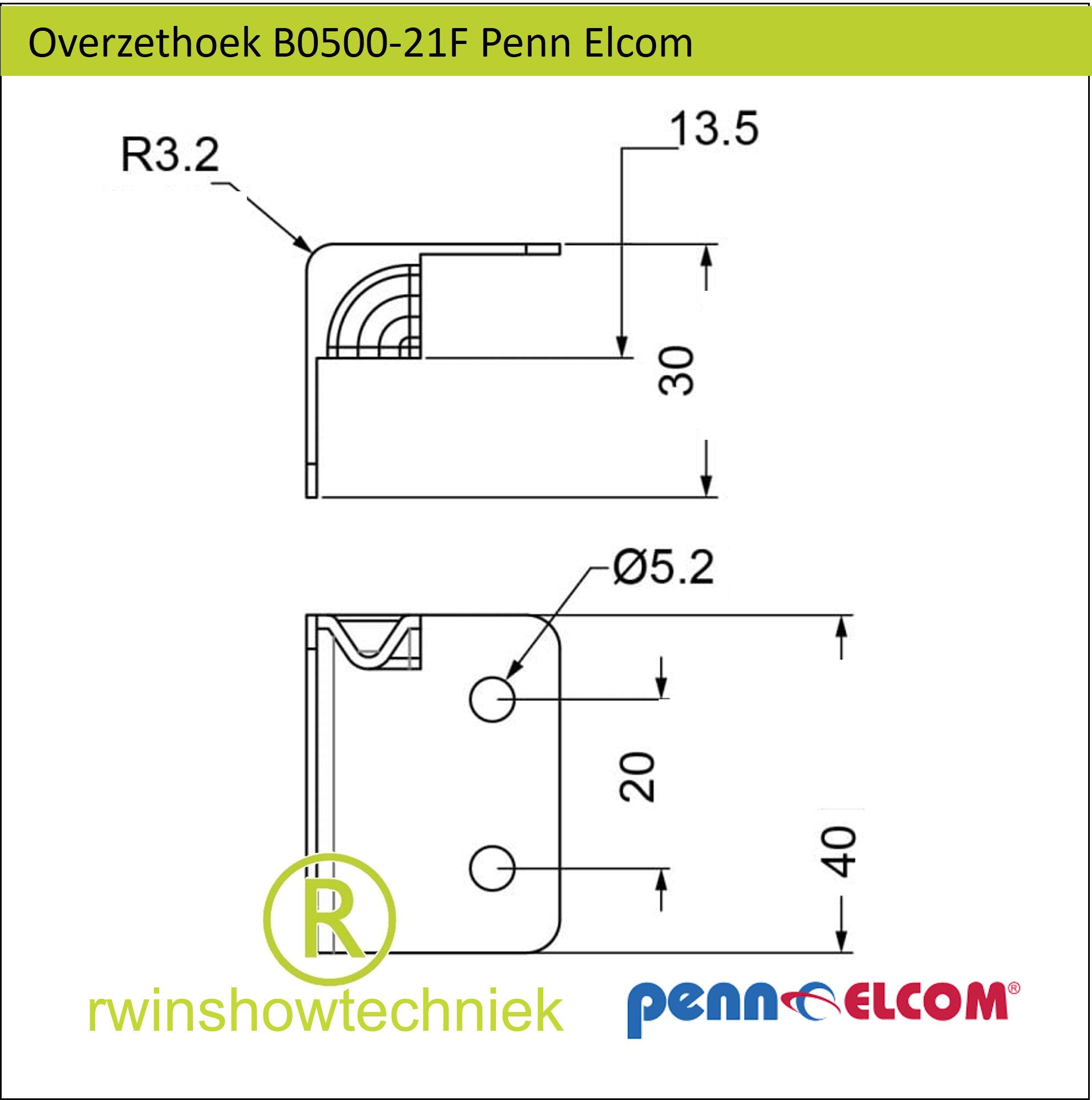 B0500-21F Overzethoek (Female) – De slimme oplossing voor strakke flightcase-hoeken
