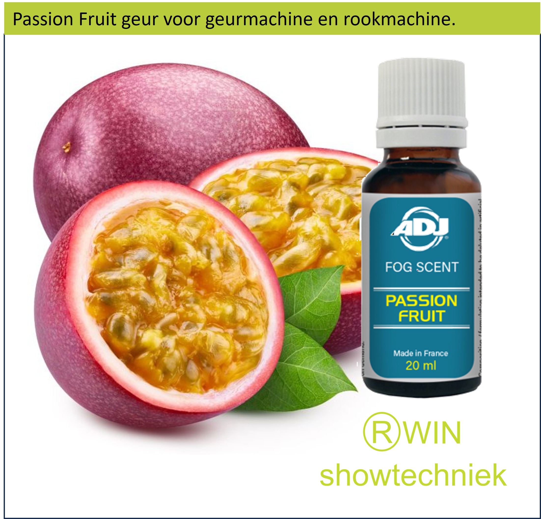 Rookmachine Geur Passievrucht mengen met 5 liter rookvloeistof.