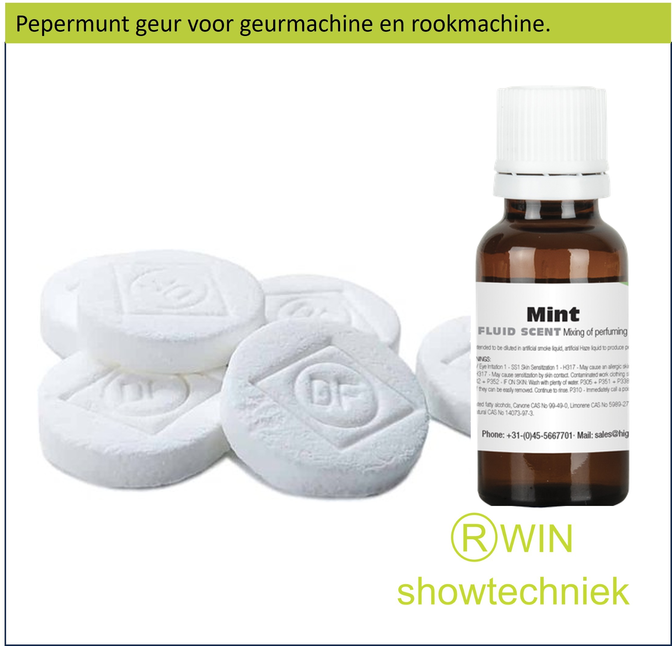 Rookmachine Geur Pepermunt  mengen met 5 liter rookvloeistof.