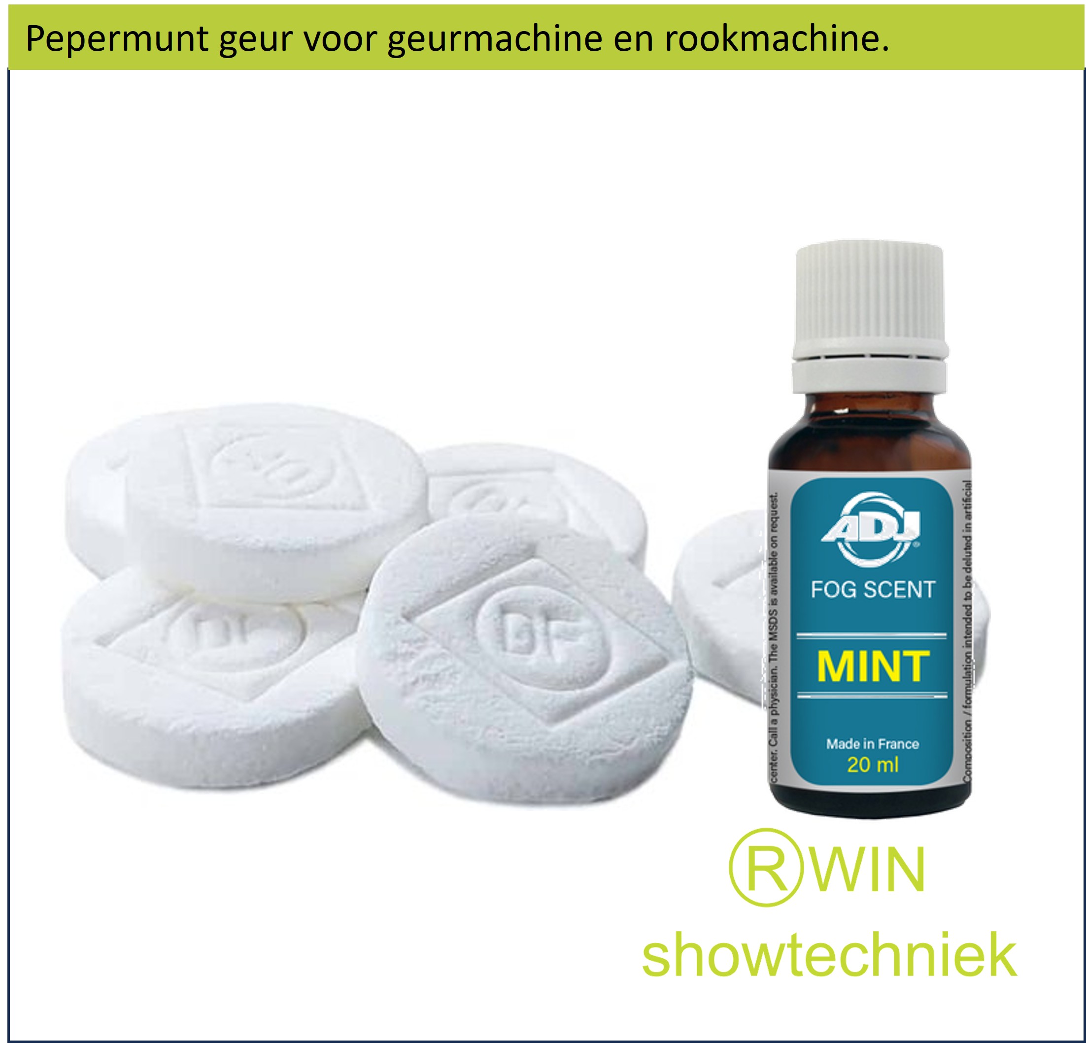Rookmachine Geur Pepermunt  mengen met 5 liter rookvloeistof.