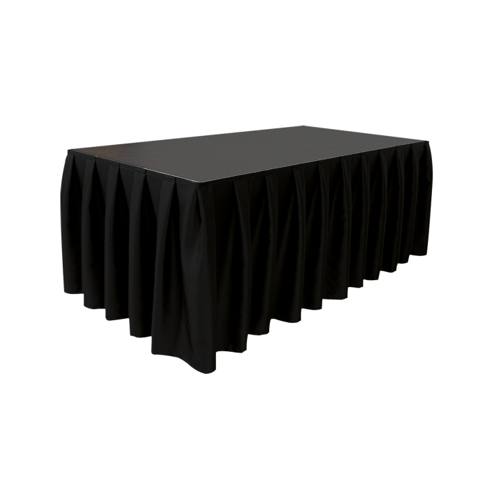 Stage Skirt MCS 300 g/m² Geplooid Zwart – 620 x 20 cm Podiumrok met klittenband