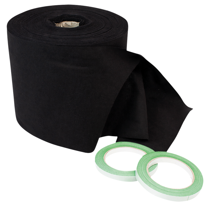 Deko Molton 160 g/m² Rol Zwart – 0,2 x 30 m Podiumrok