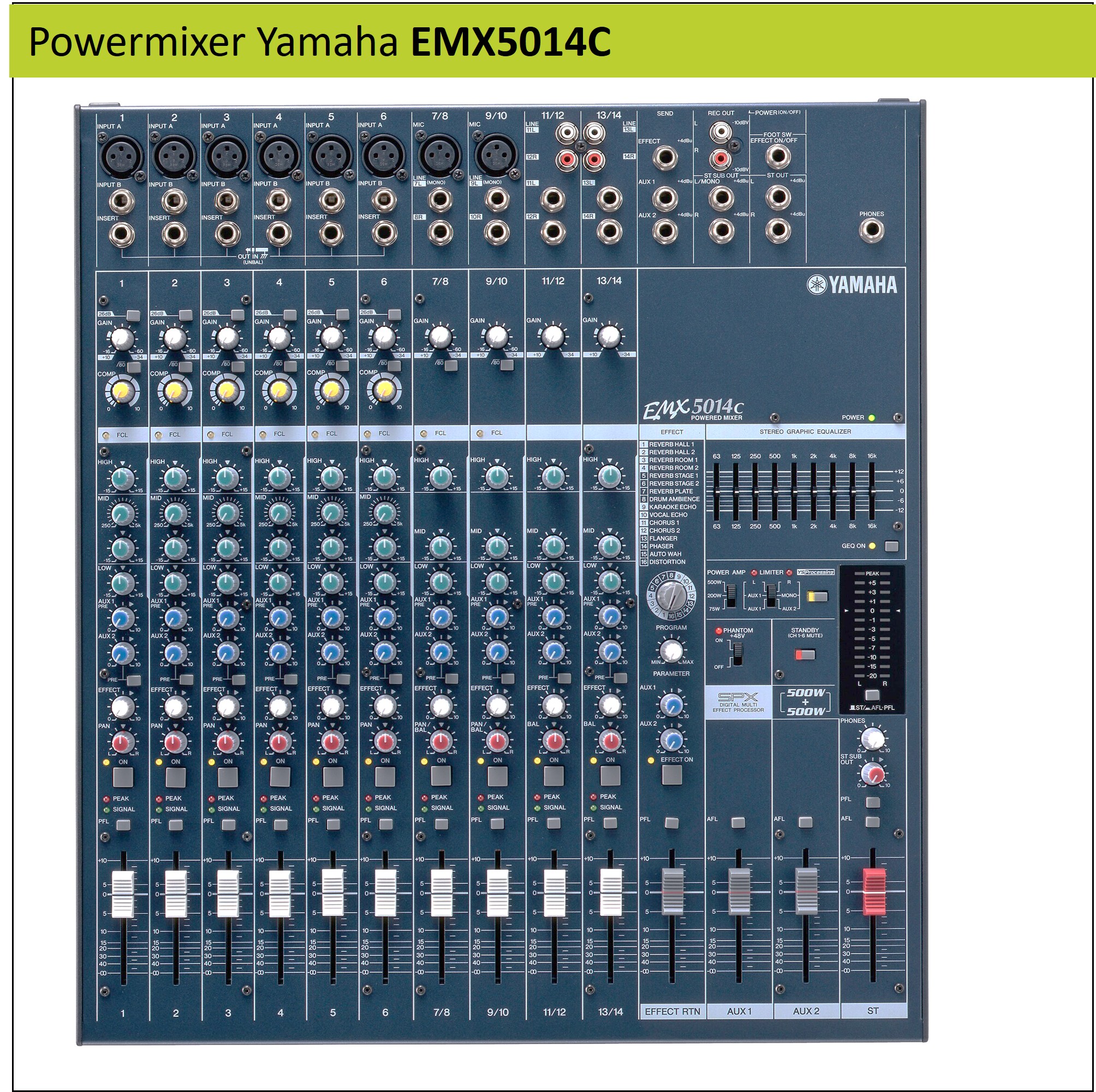 Powermixer 2 x 320 watt Yamaha EMXC5014C  Huren