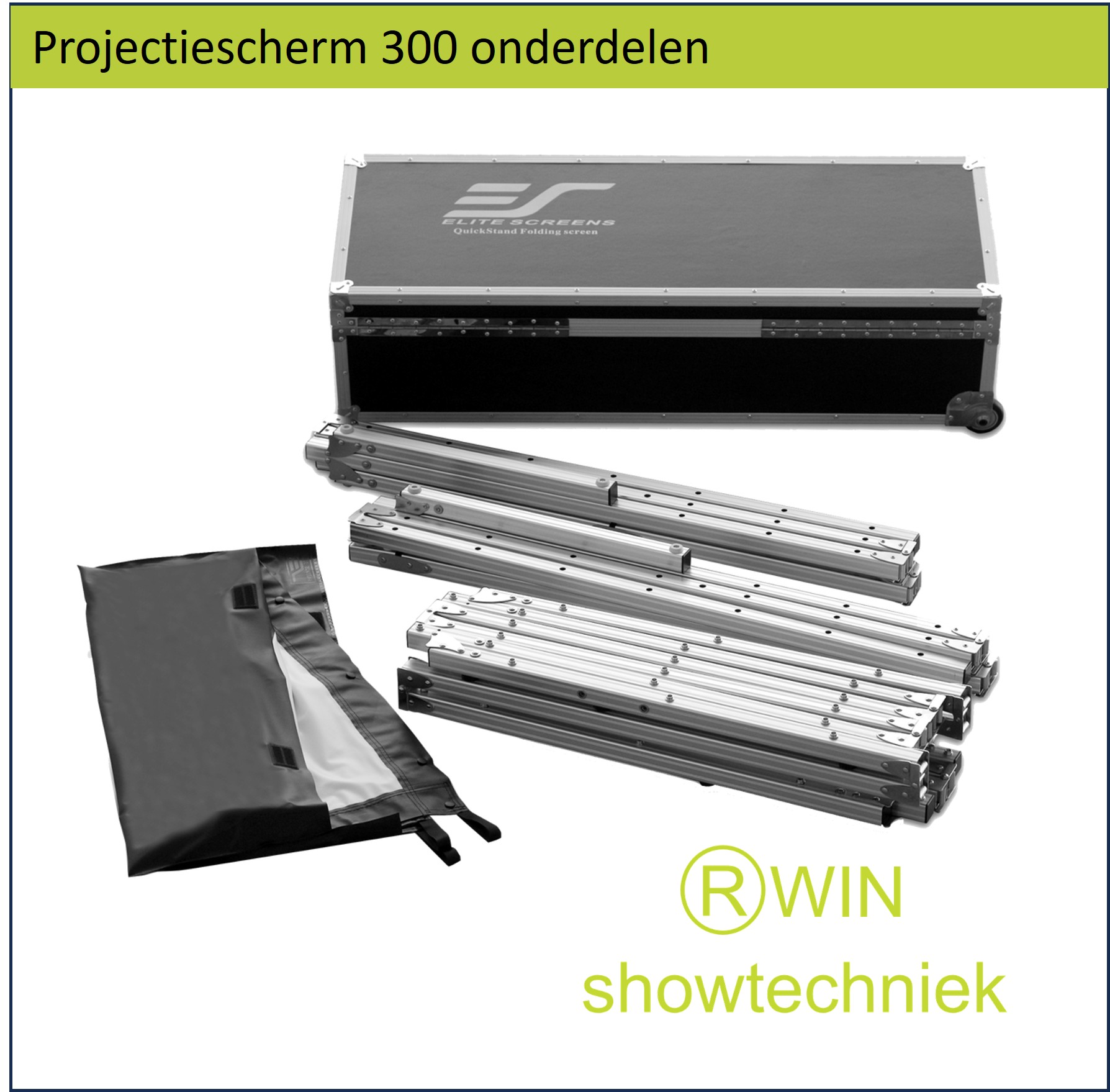 Projectiescherm opzicht 300 x 169 cm spanframe Fastfold Huren