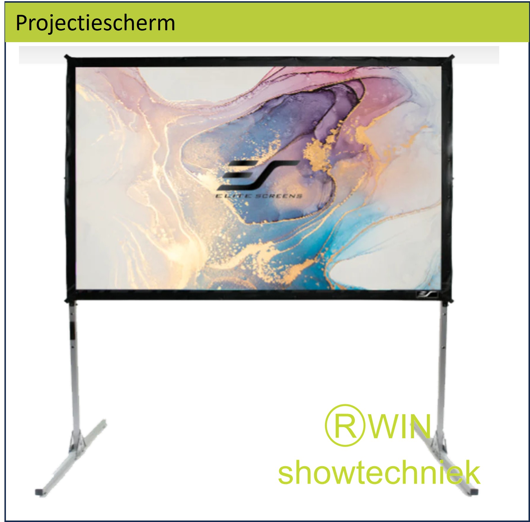 Projectiescherm opzicht 300 x 169 cm spanframe Fastfold Huren