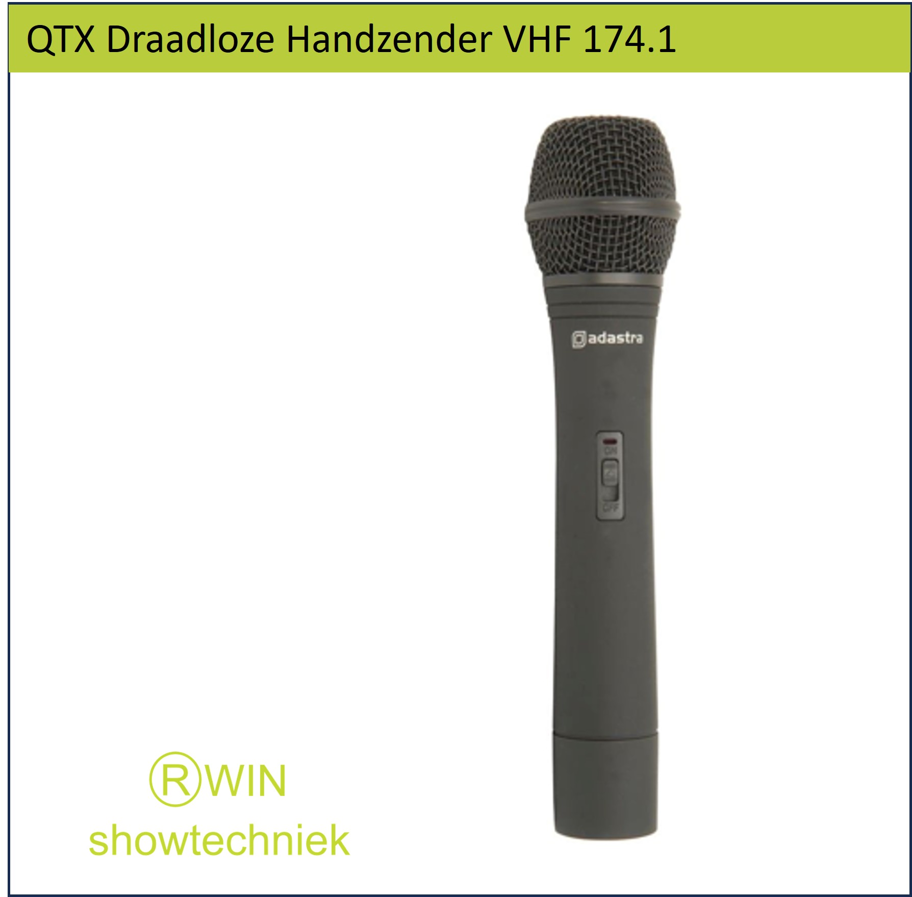 Draadloze Handzender microfoon VHF band 174.100 MHZ 