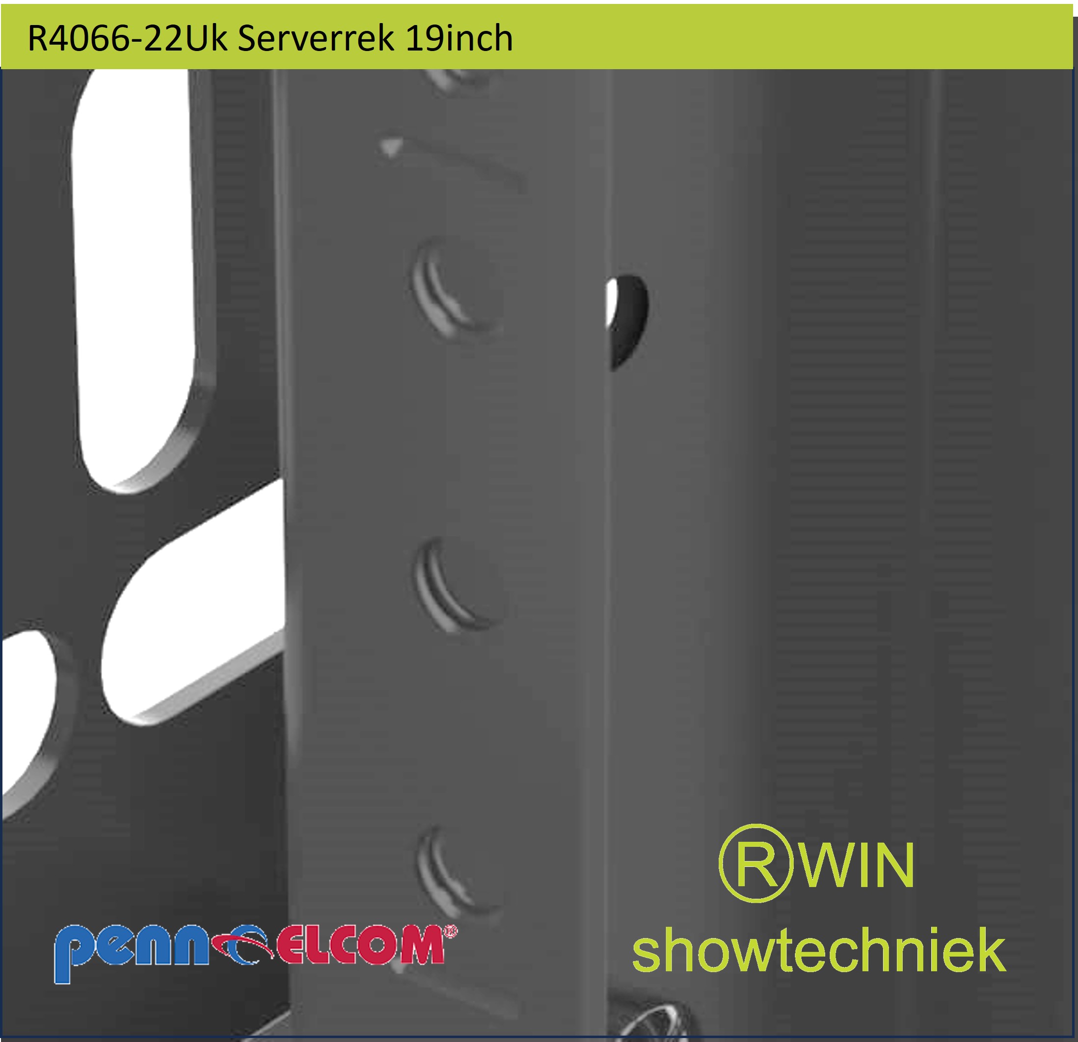 Serverrek 19inch installatierek 60 cm diep 22 Eh hoog 