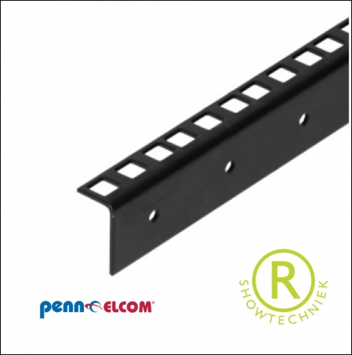 19inch gestanst rekprofiel zwart staal R0863 200 cm alleen voor afhalen